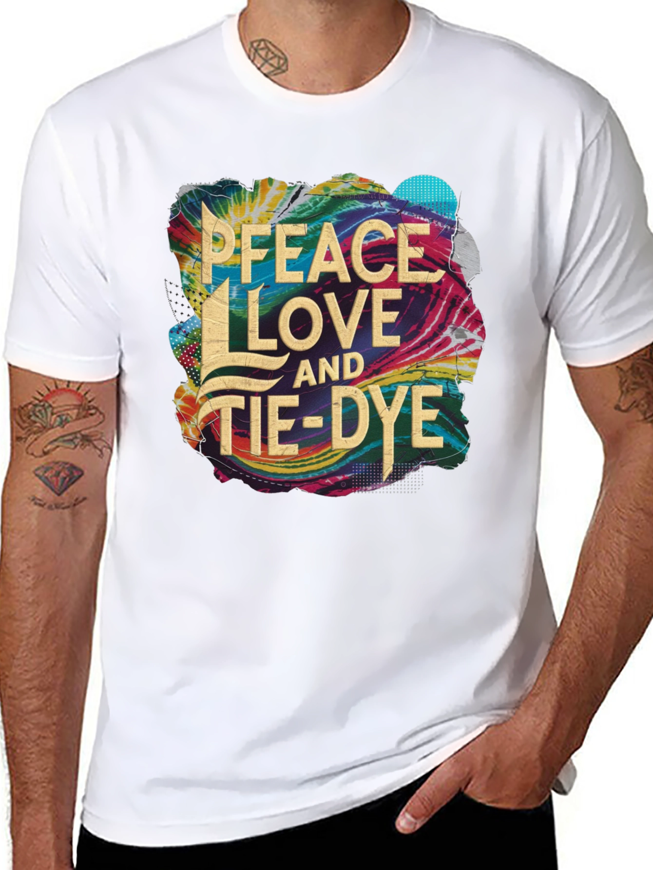 Peace Love and Tie-Dye Graphic T-Shirt