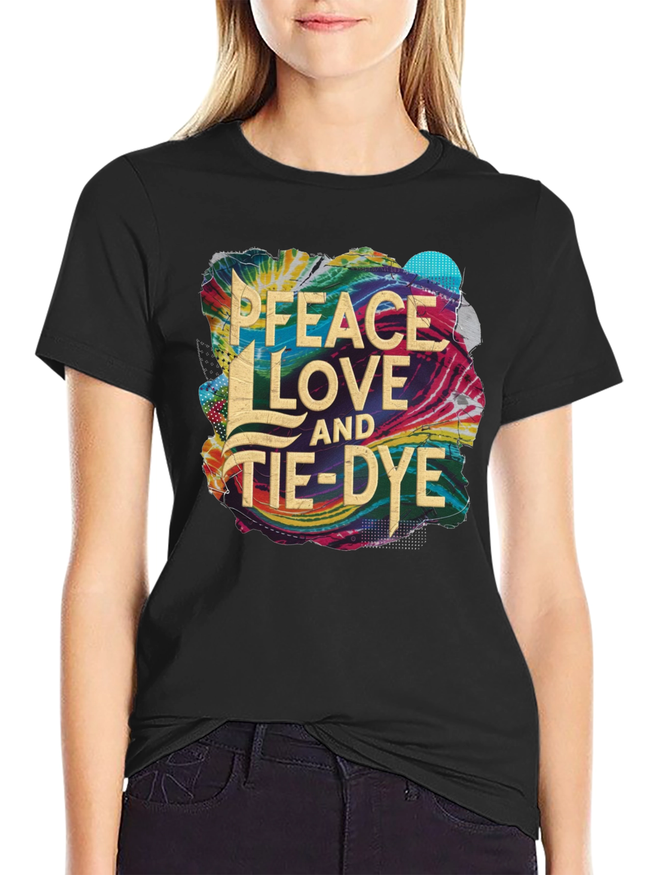 Peace Love and Tie-Dye Graphic T-Shirt