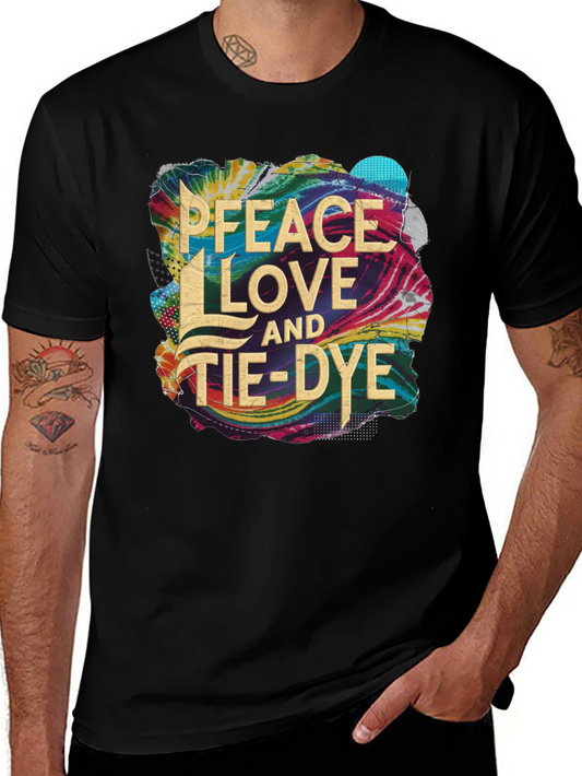 Peace Love and Tie-Dye Graphic T-Shirt