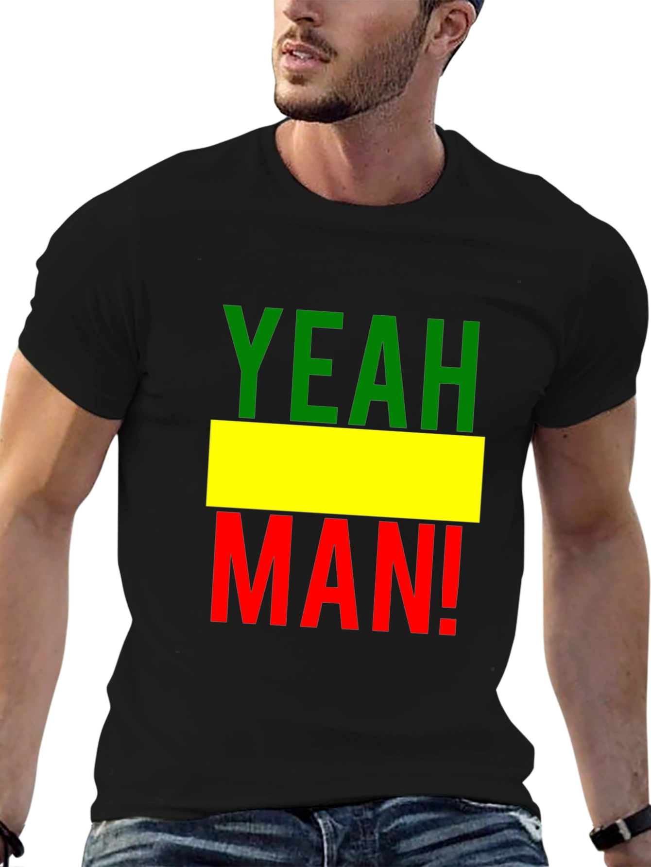 Yeah Man! Rastafarian T-Shirt - Black