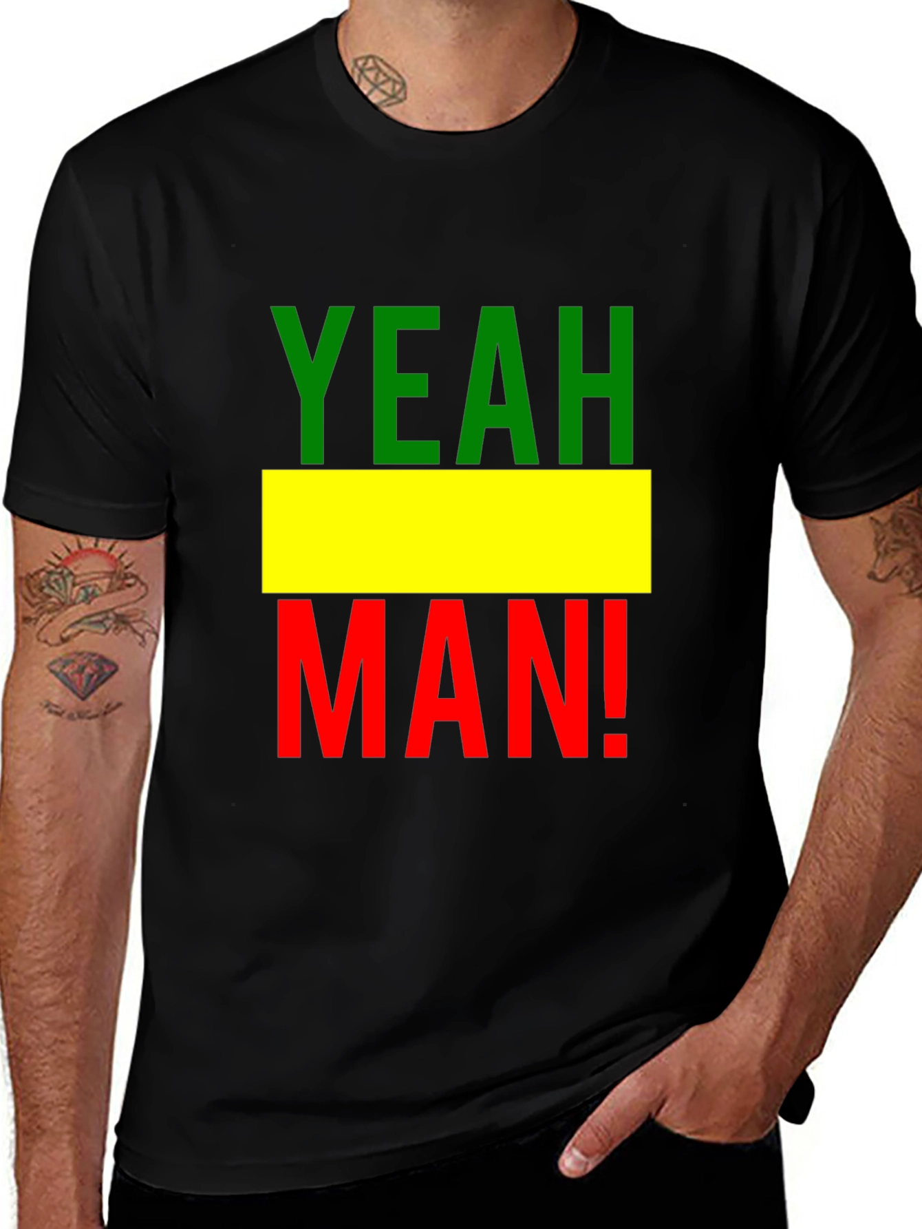 Yeah Man! Rastafarian T-Shirt - Black