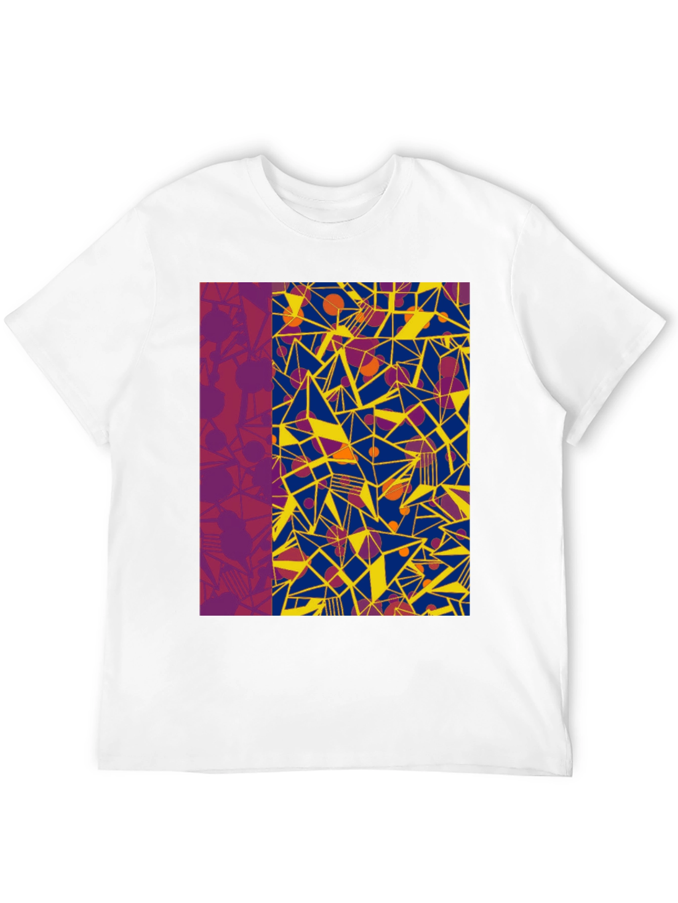 Abstract Geometric Print Black T-Shirt