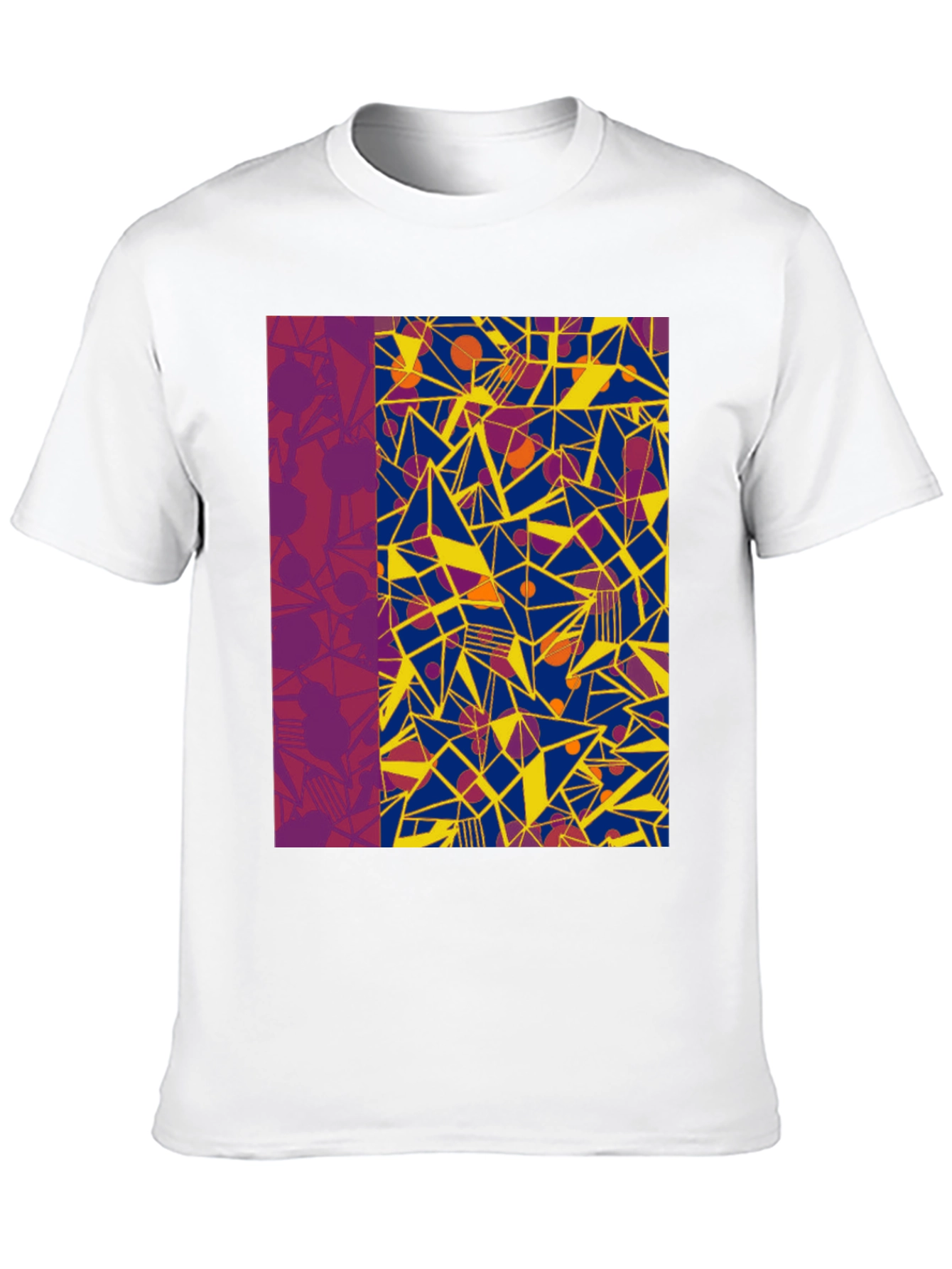 Abstract Geometric Print Black T-Shirt