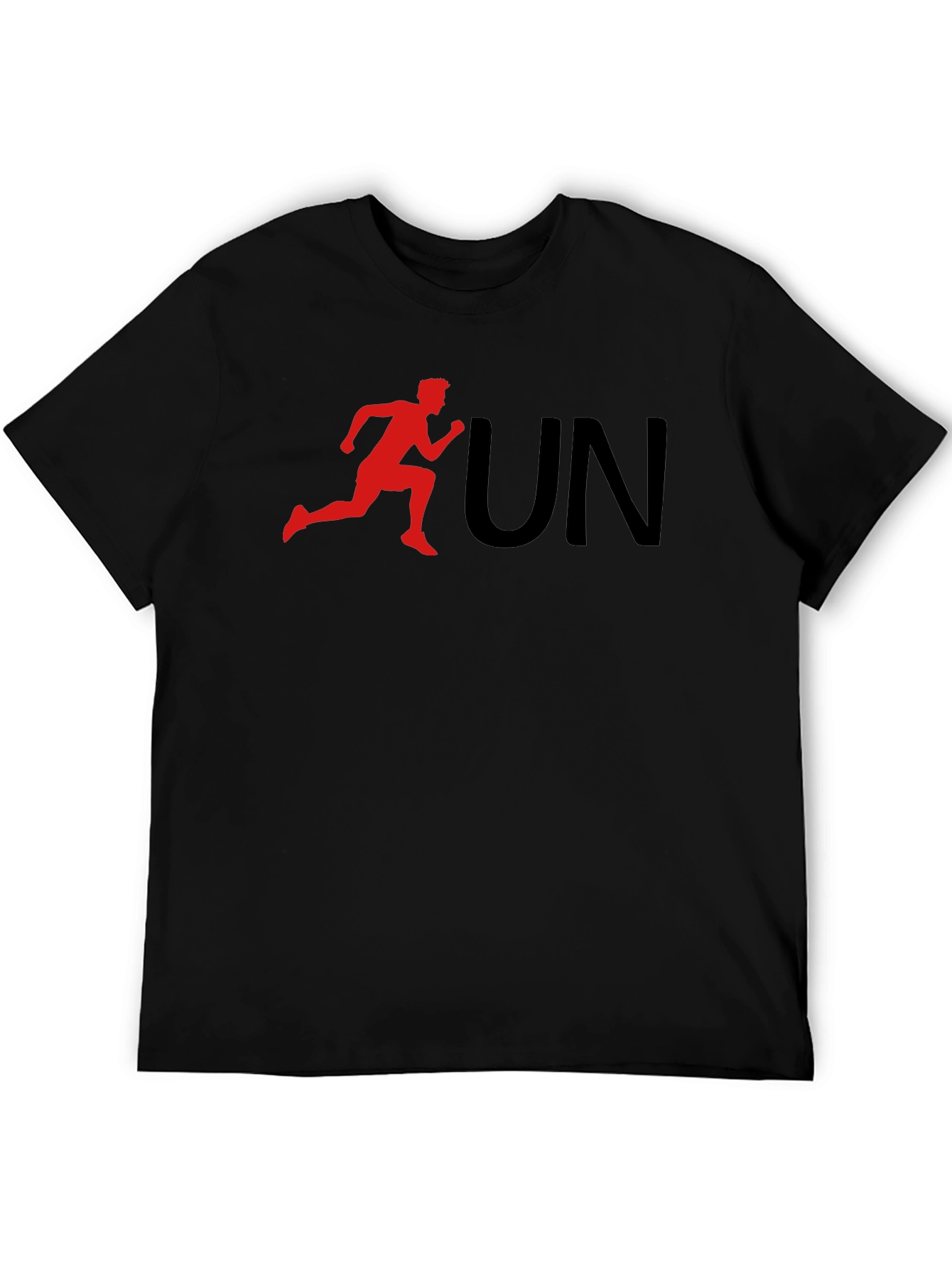 Run Graphic Tee - Black Cotton T-Shirt