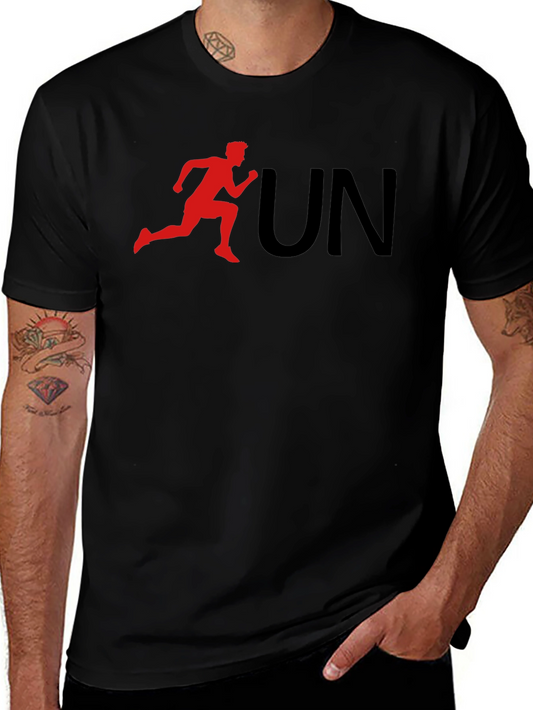 Run Graphic Tee - Black Cotton T-Shirt