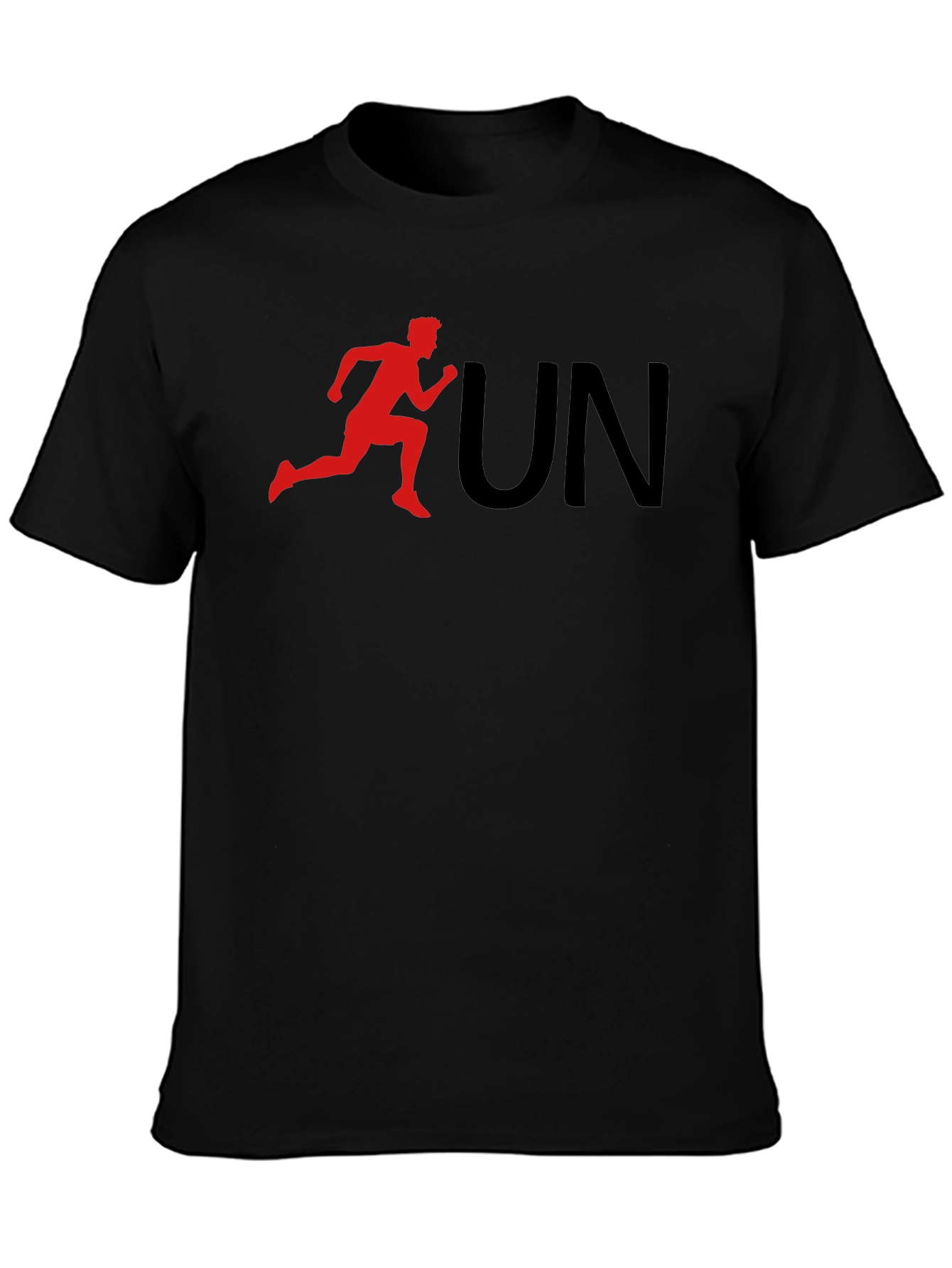 Run Graphic Tee - Black Cotton T-Shirt