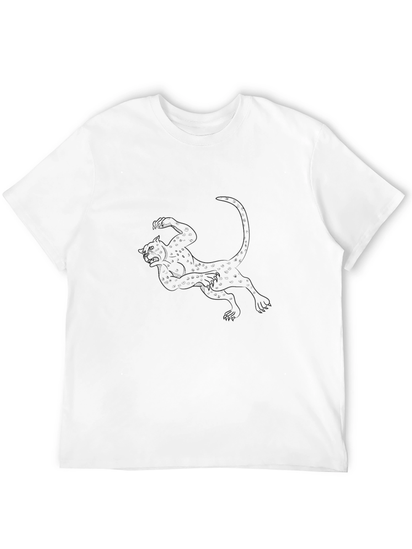 Mens Black Graphic Tee - Lion Design