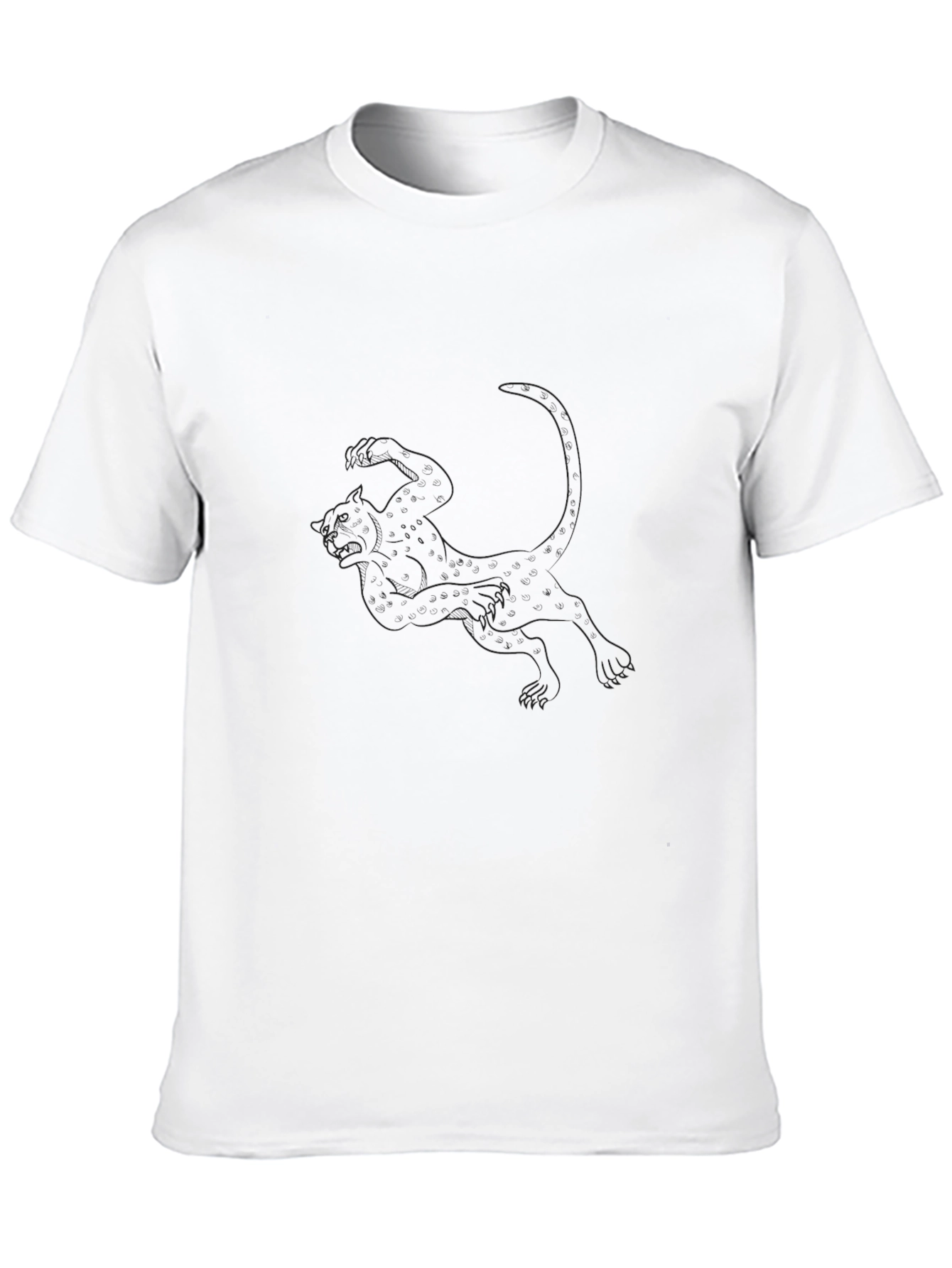 Mens Black Graphic Tee - Lion Design