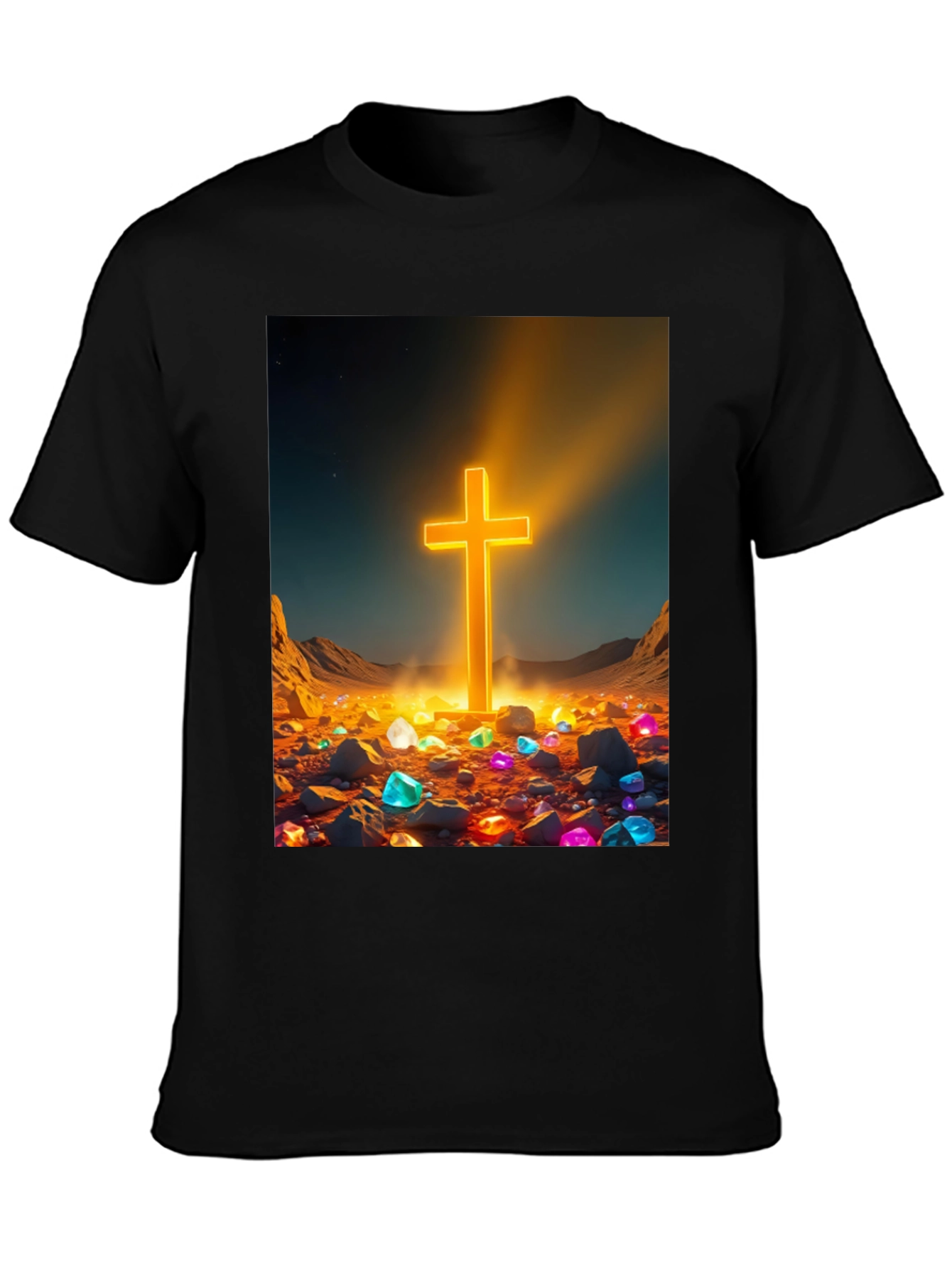 Illuminated Cross Graphic Tee - Unique Christian Apparel