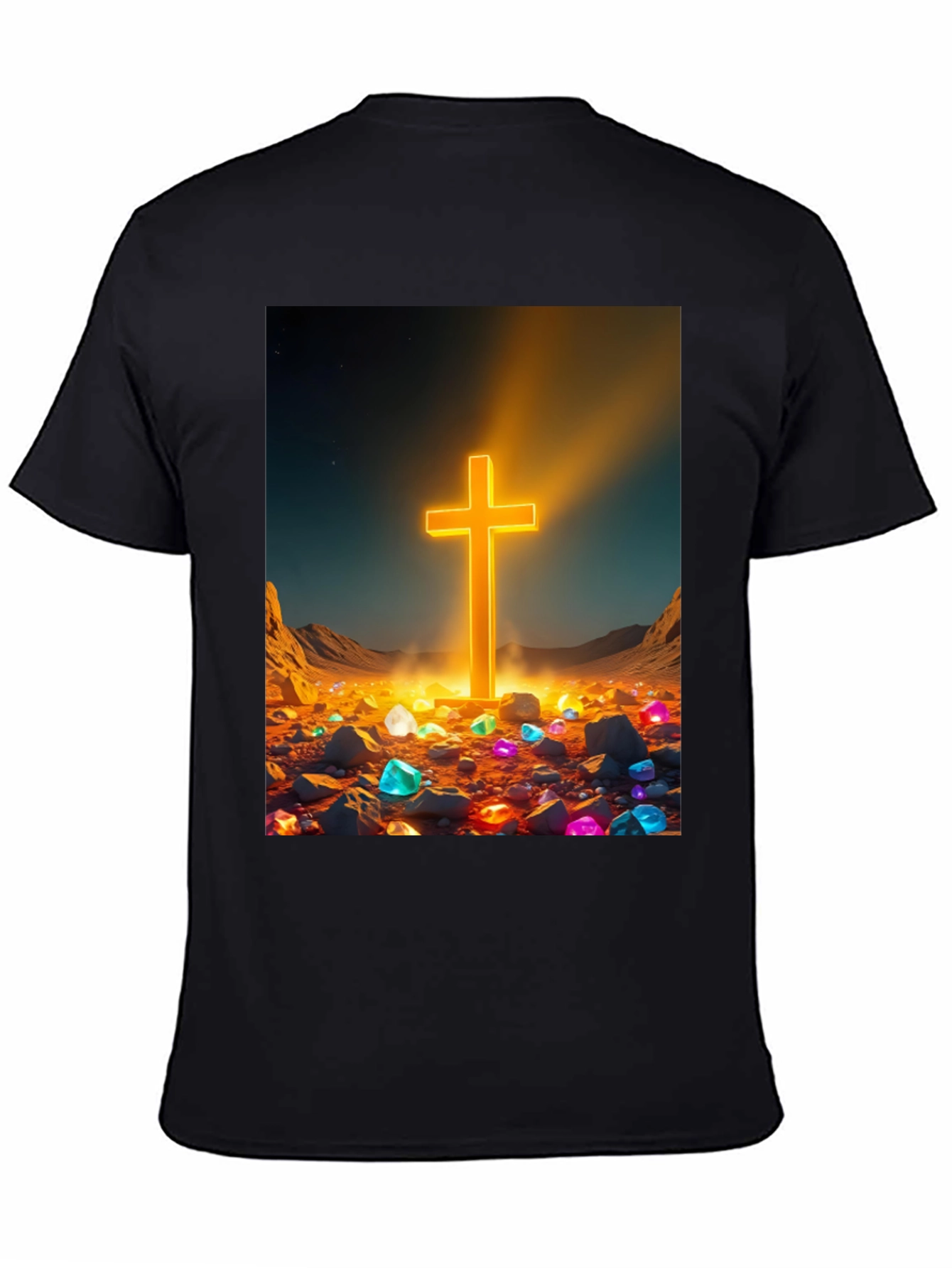Illuminated Cross Graphic Tee - Unique Christian Apparel