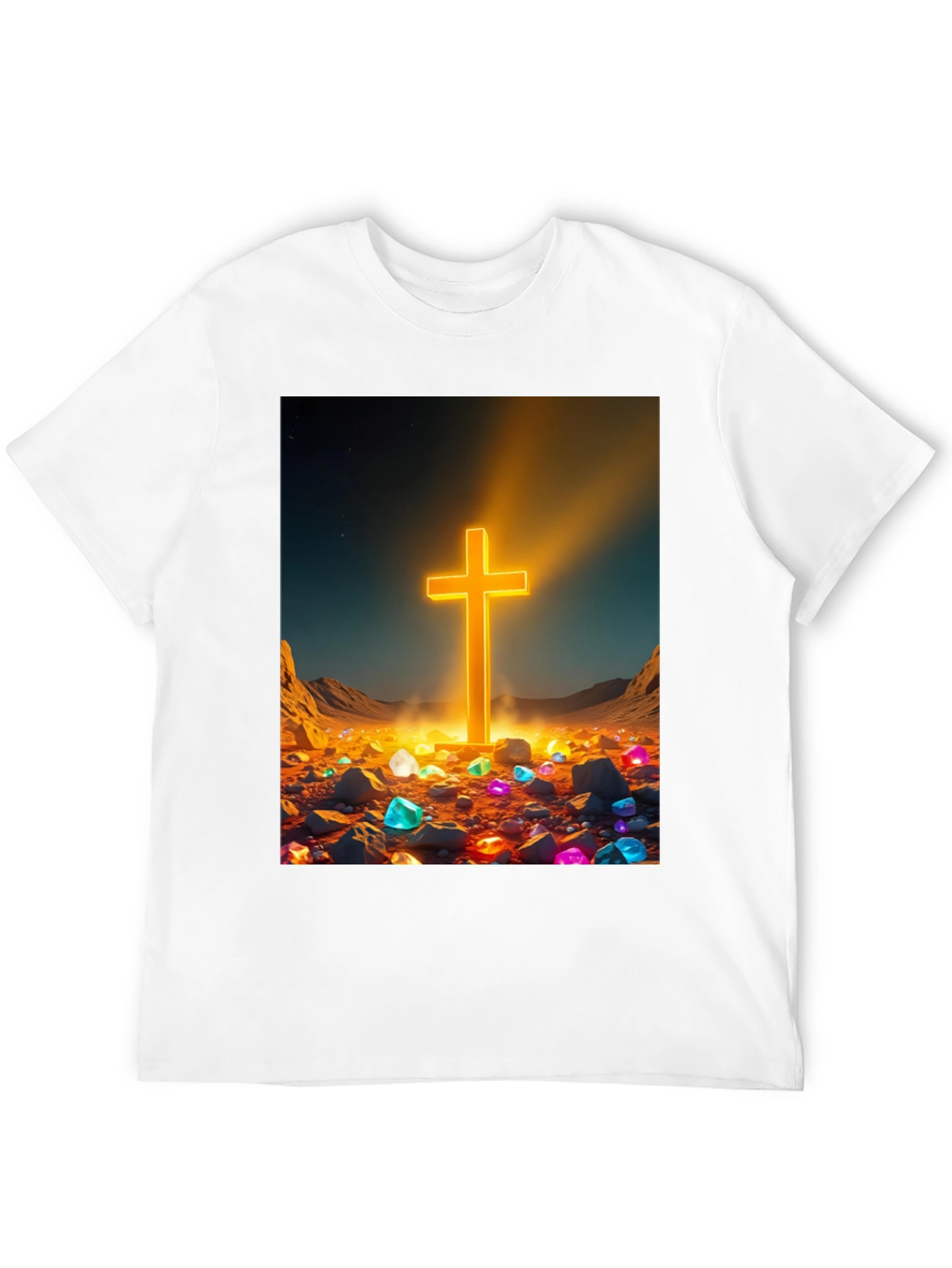 Illuminated Cross Graphic Tee - Unique Christian Apparel