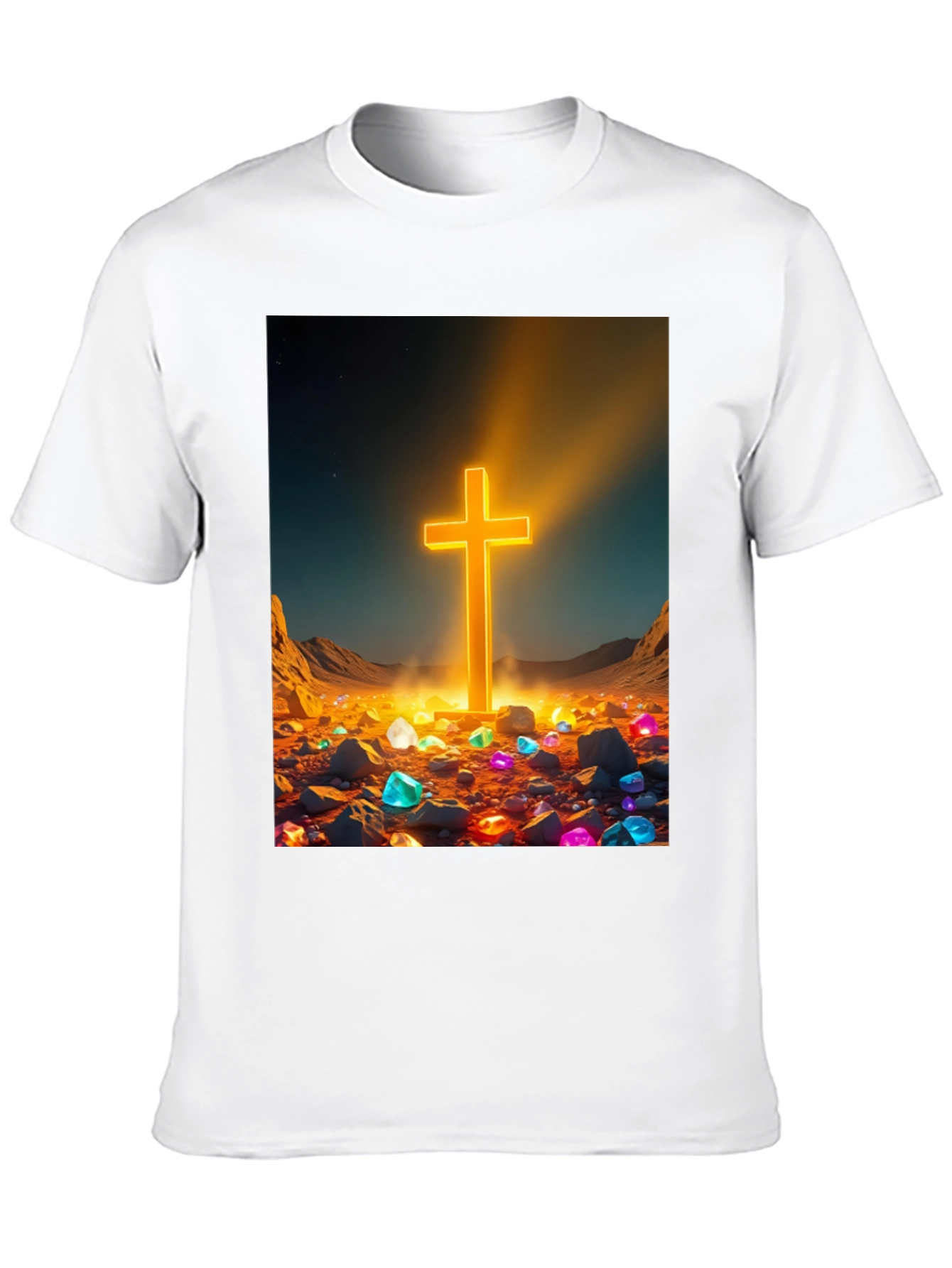 Illuminated Cross Graphic Tee - Unique Christian Apparel