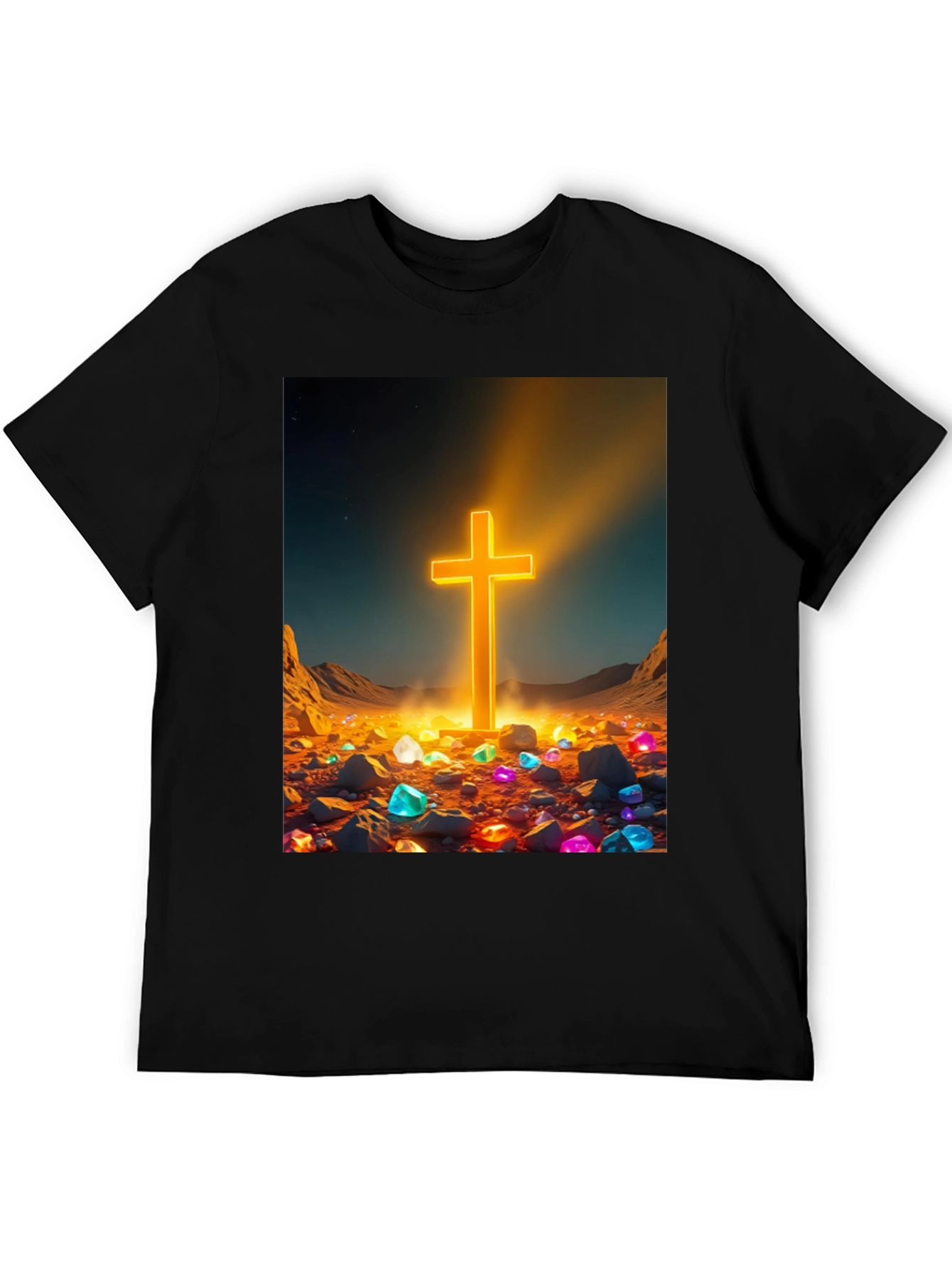 Illuminated Cross Graphic Tee - Unique Christian Apparel