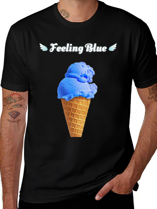 Feeling Blue Ice Cream Cone Graphic Tee