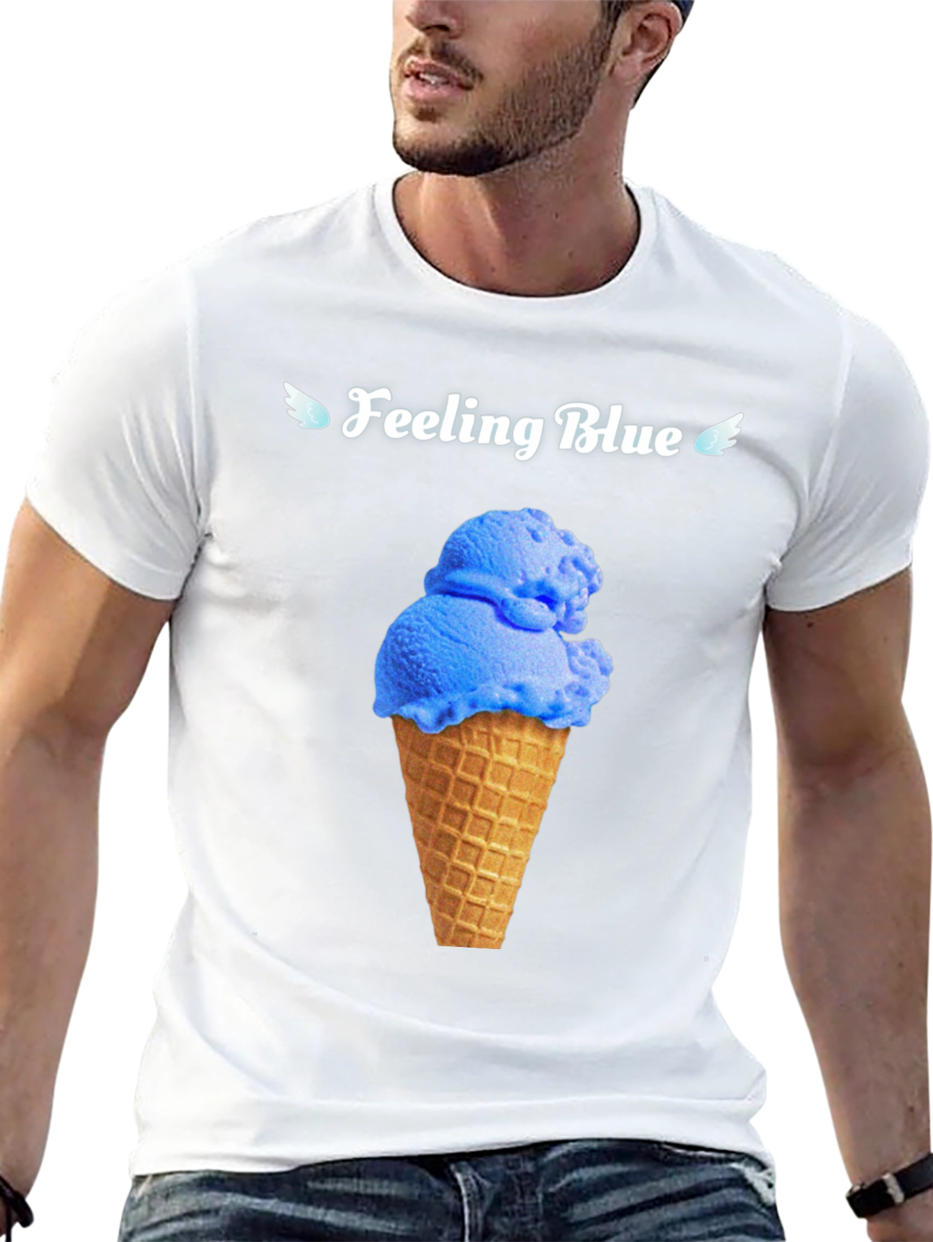Feeling Blue Ice Cream Cone Graphic Tee