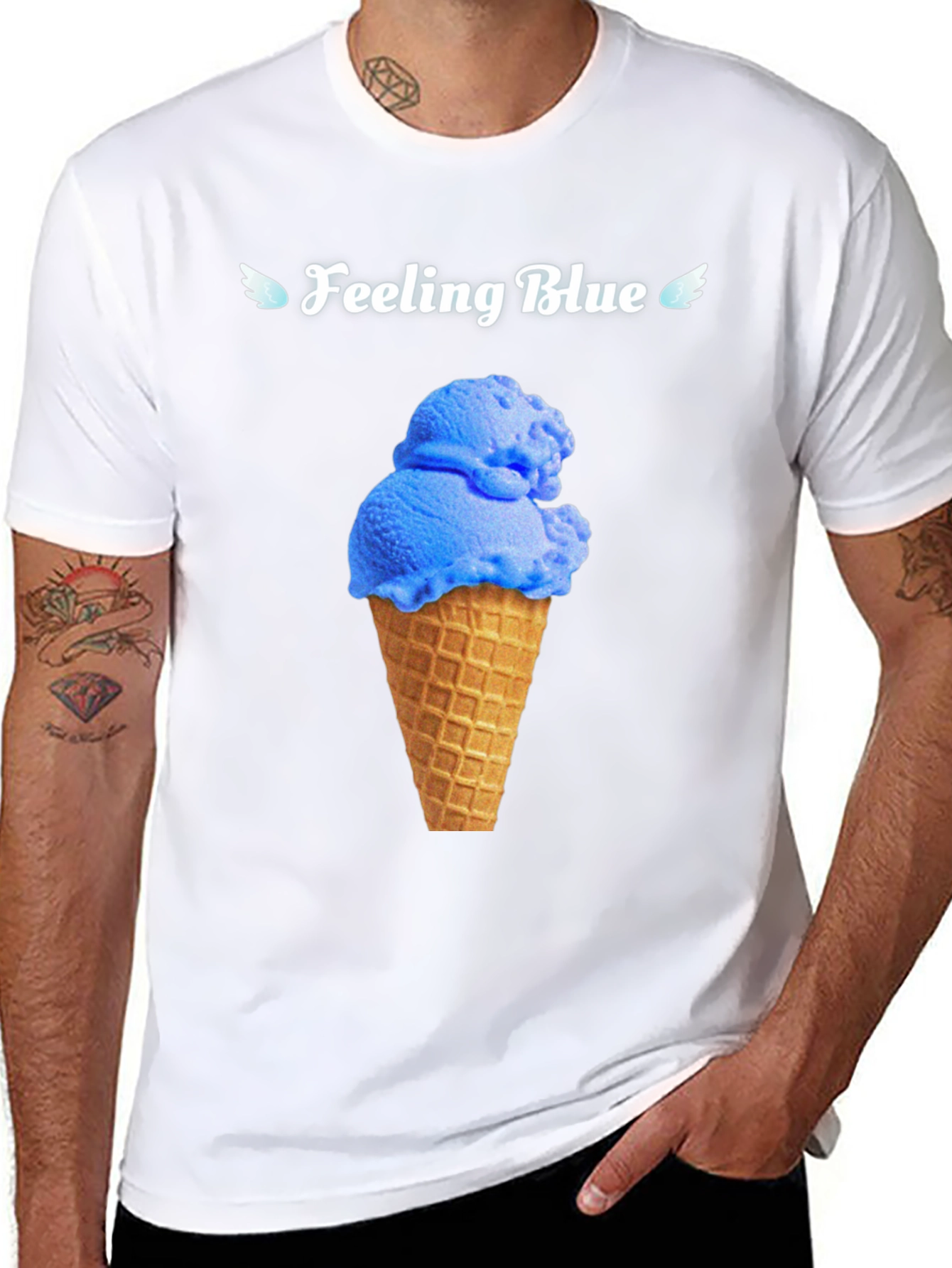 Feeling Blue Ice Cream Cone Graphic Tee