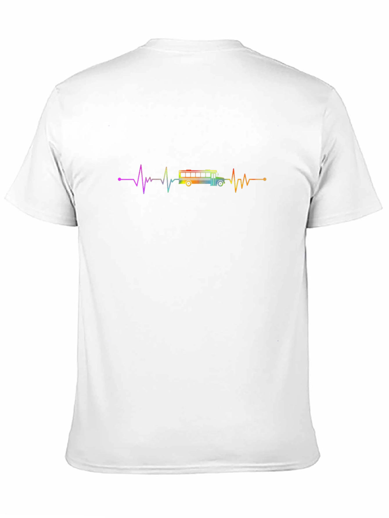 Rainbow School Bus Heartbeat T-Shirt
