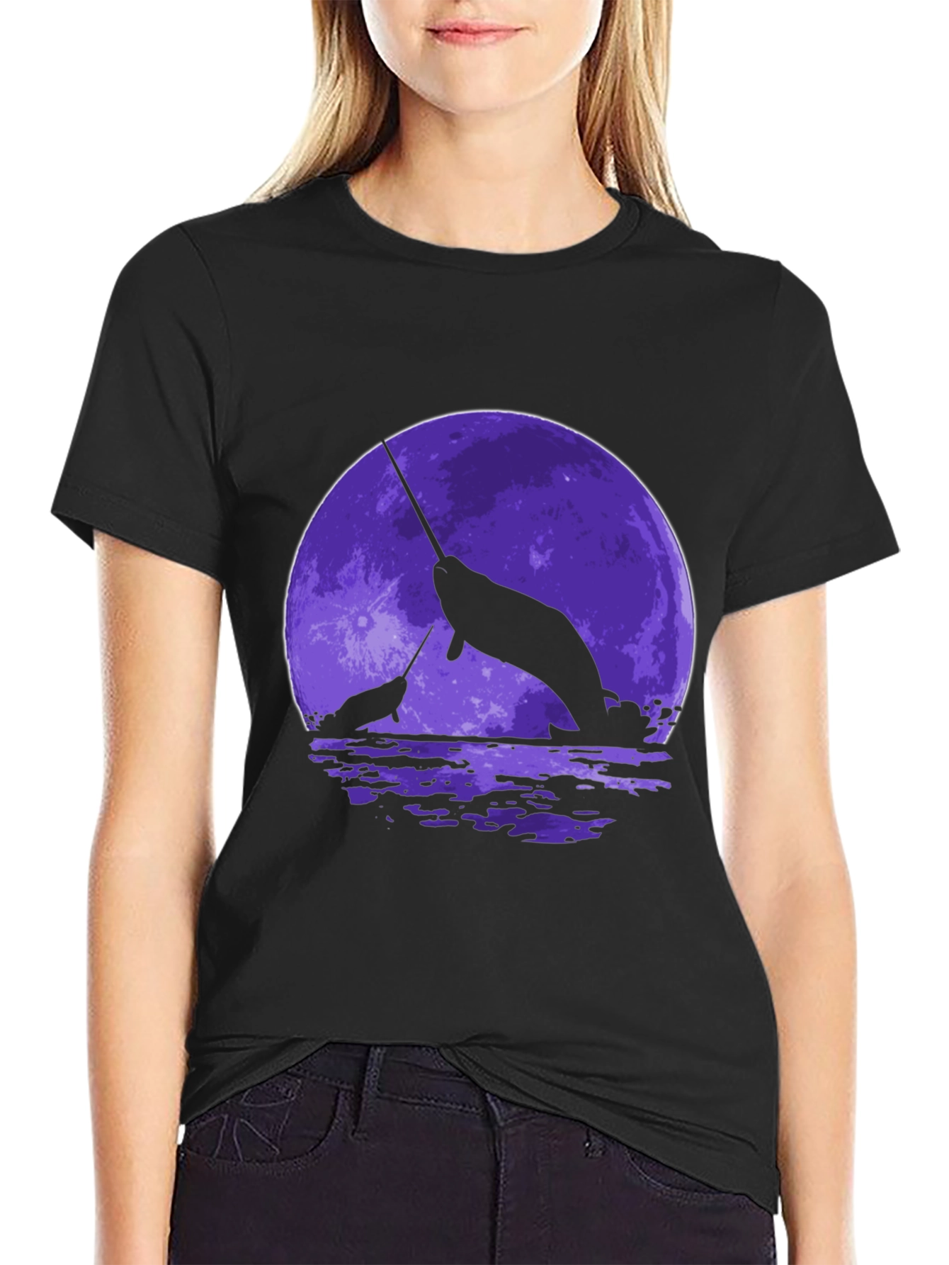 Narwhal Moon Graphic T-Shirt
