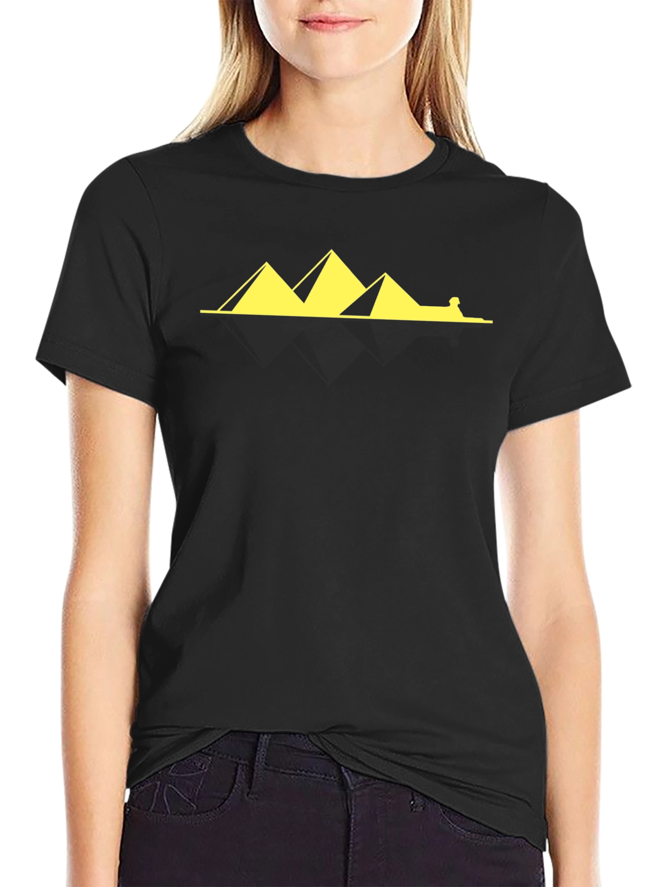 Egyptian Pyramids & Sphinx Graphic Tee - Black