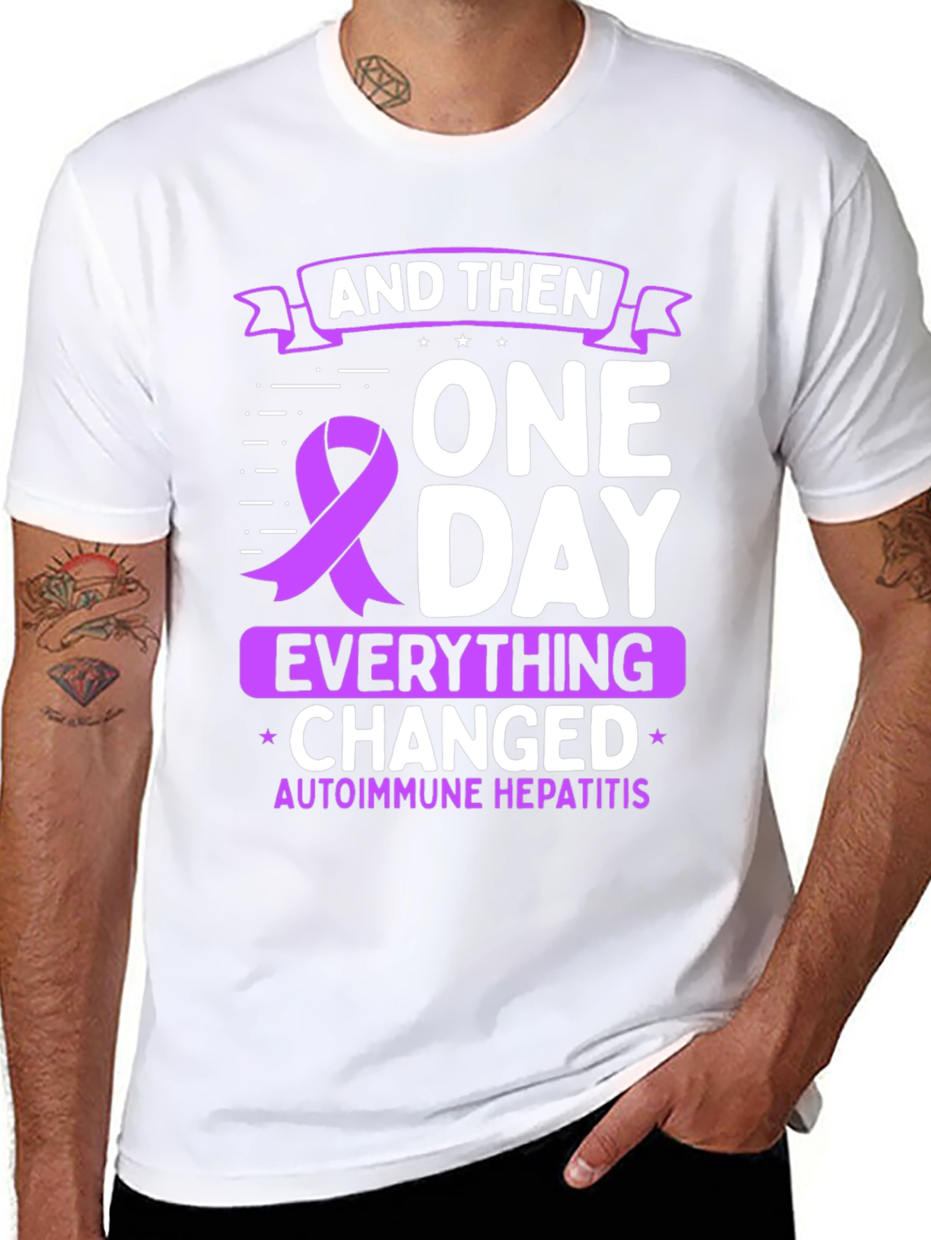 Autoimmune Hepatitis Awareness T-Shirt - AND THEN ONE DAY...