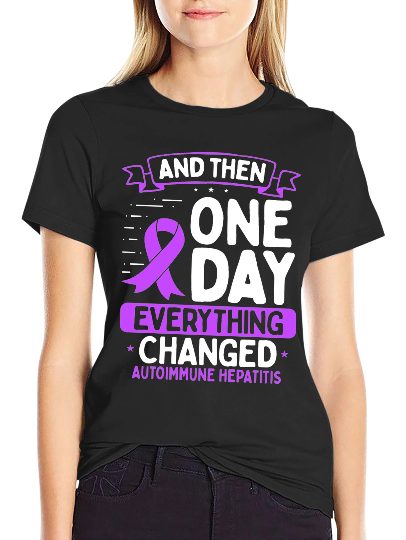 Autoimmune Hepatitis Awareness T-Shirt - AND THEN ONE DAY...
