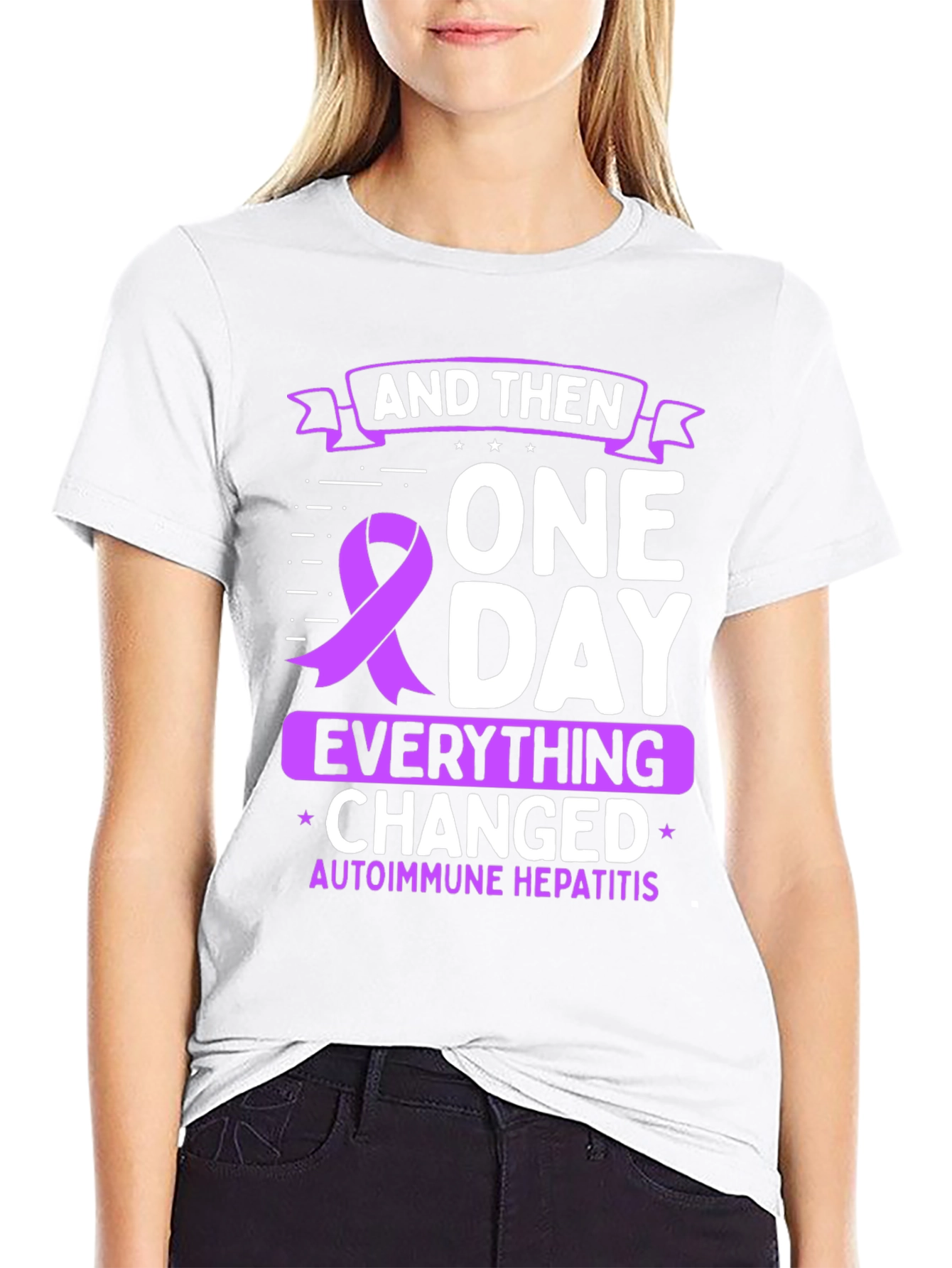 Autoimmune Hepatitis Awareness T-Shirt - AND THEN ONE DAY...