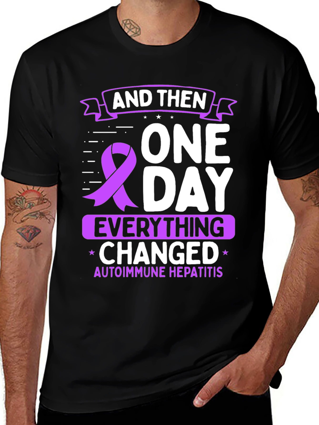 Autoimmune Hepatitis Awareness T-Shirt - AND THEN ONE DAY...