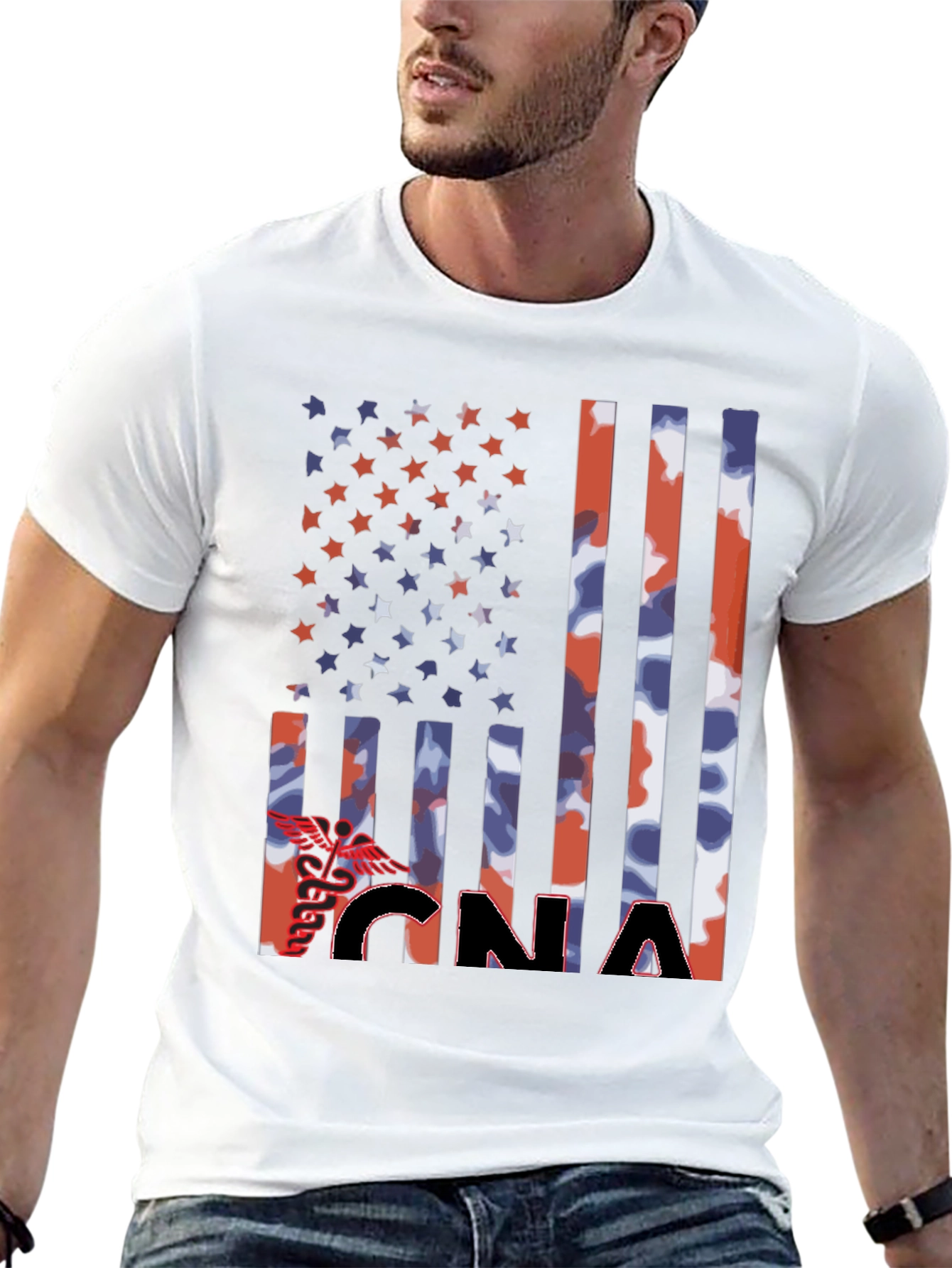 CNA Patriotic Flag Graphic T-Shirt