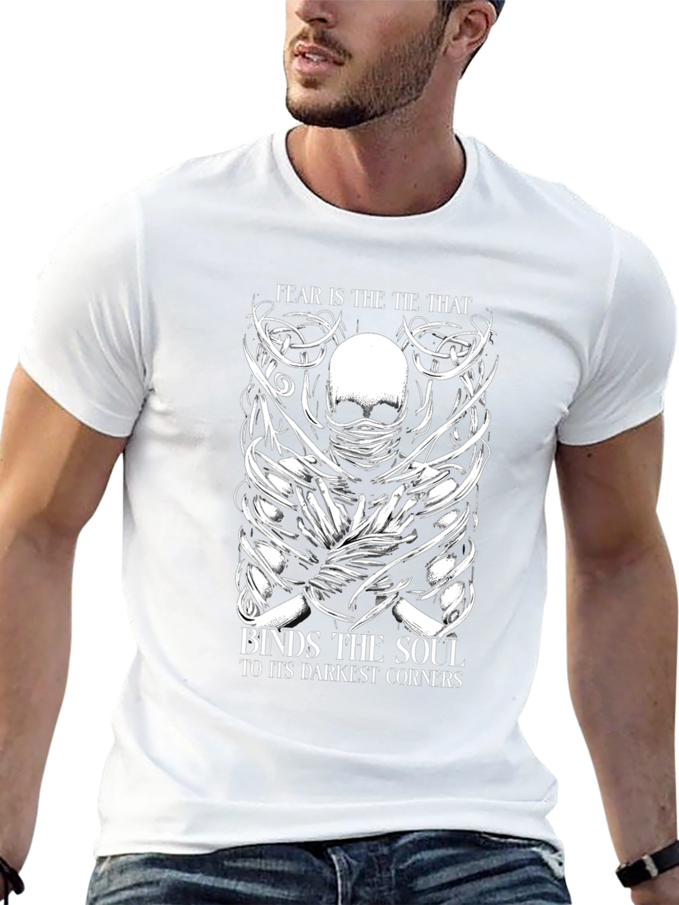 Fear Binds Soul Graphic T-Shirt - Dark Aesthetic Tee
