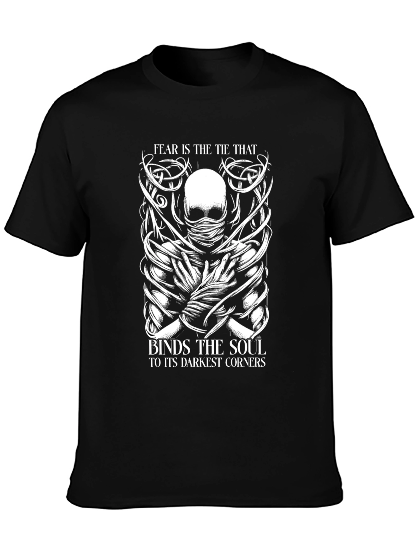 Fear Binds Soul Graphic T-Shirt - Dark Aesthetic Tee