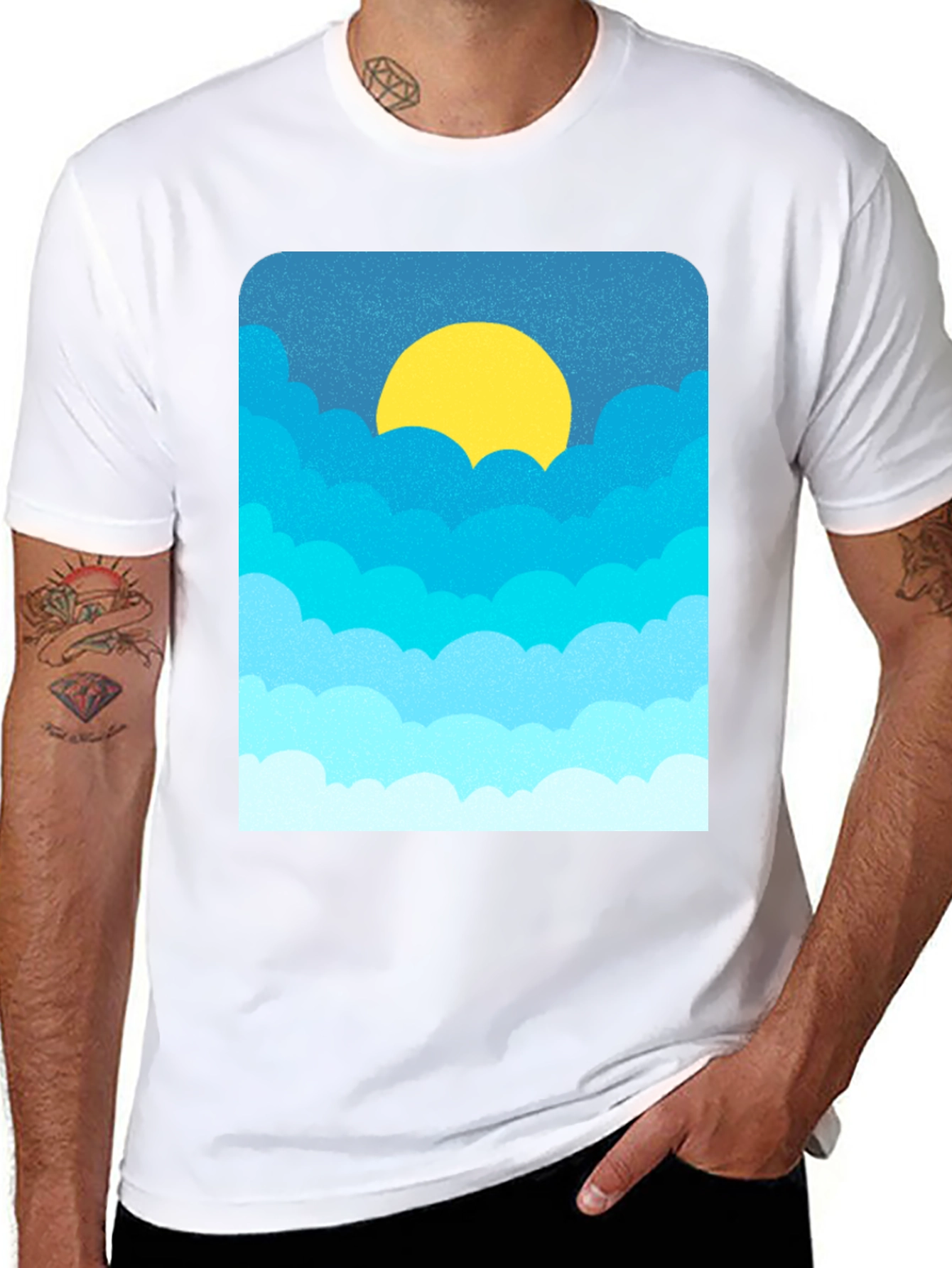 Cloudscape Graphic Tee - Black Cotton Blend
