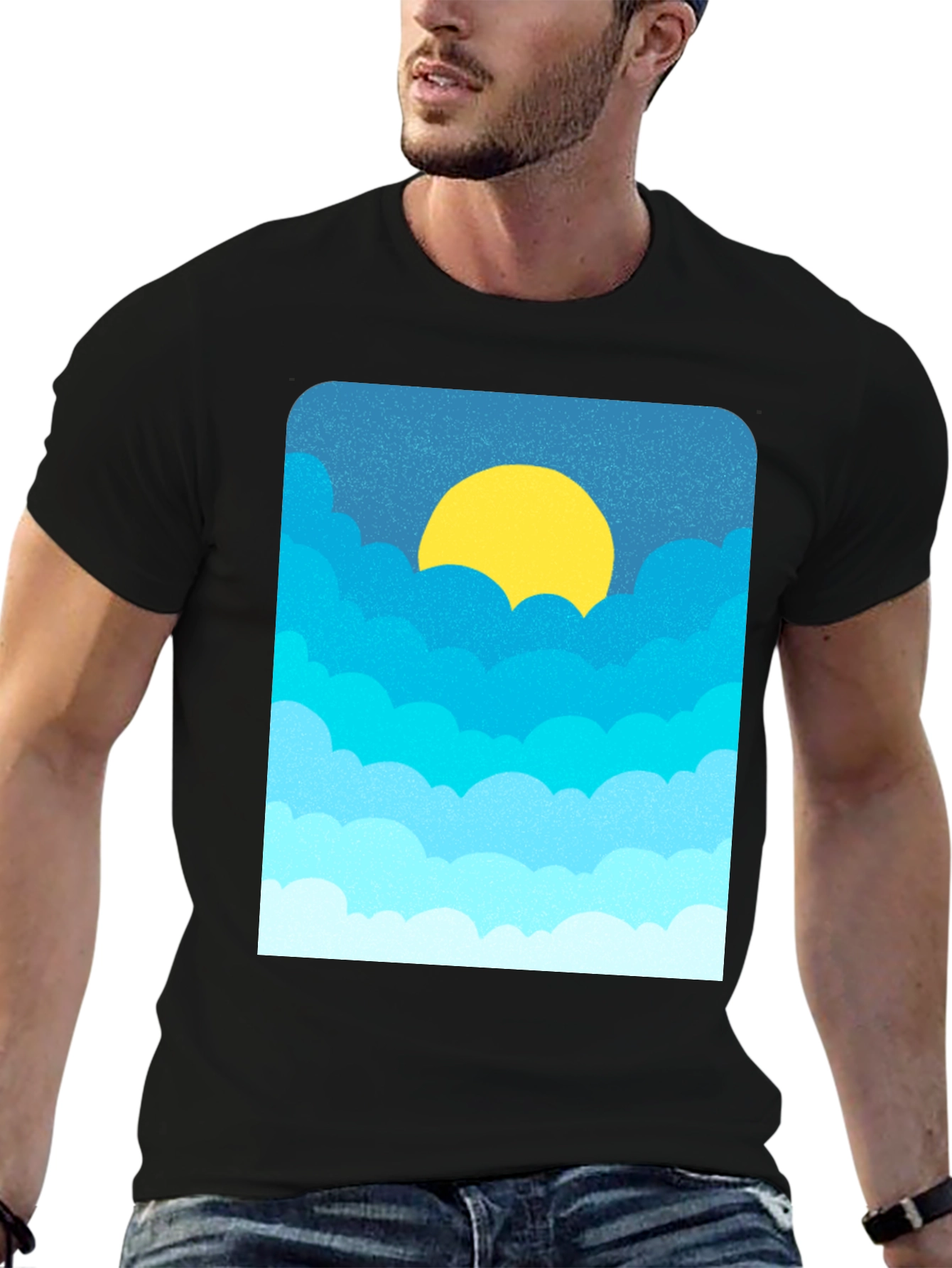 Cloudscape Graphic Tee - Black Cotton Blend