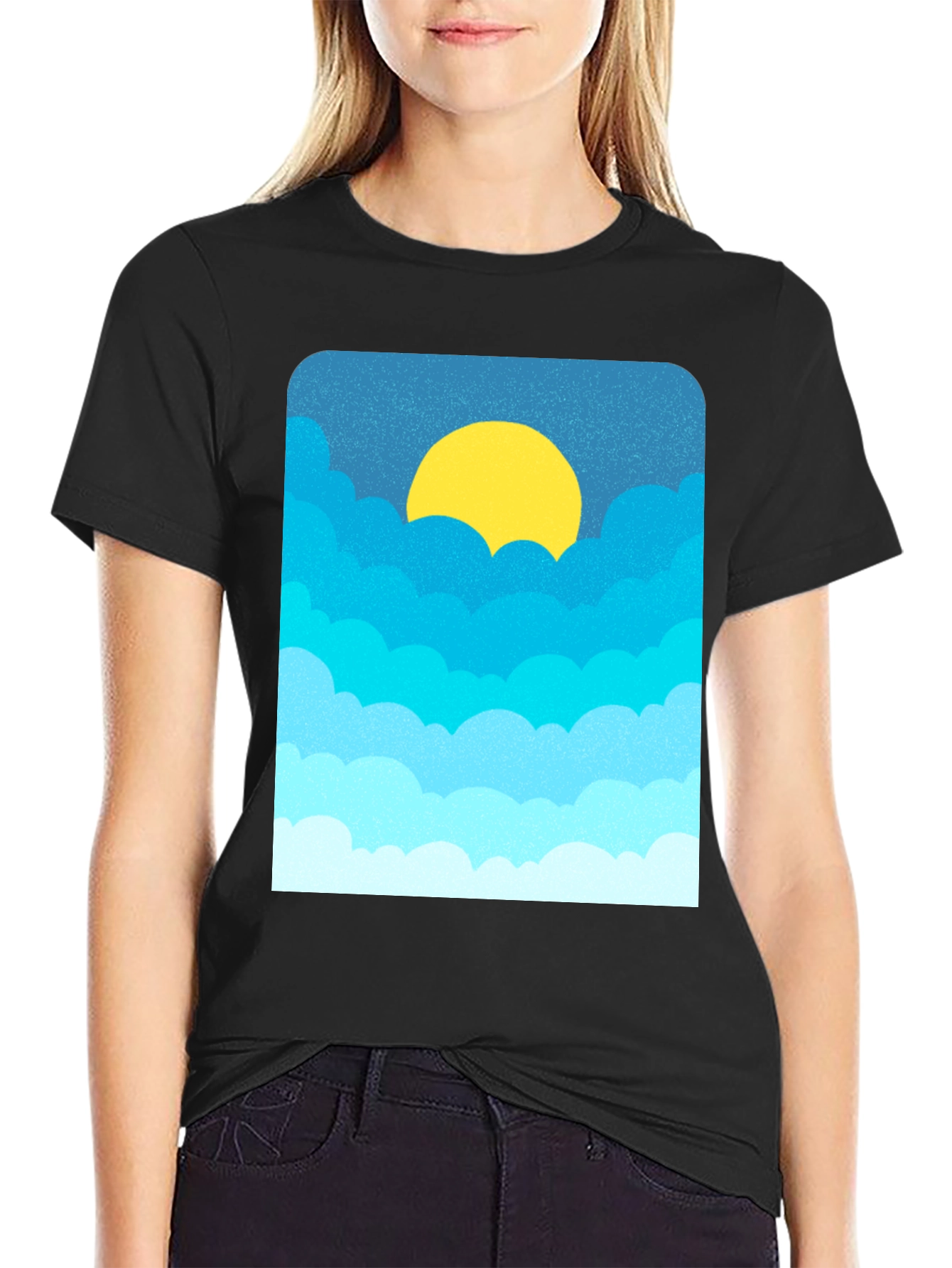 Cloudscape Graphic Tee - Black Cotton Blend