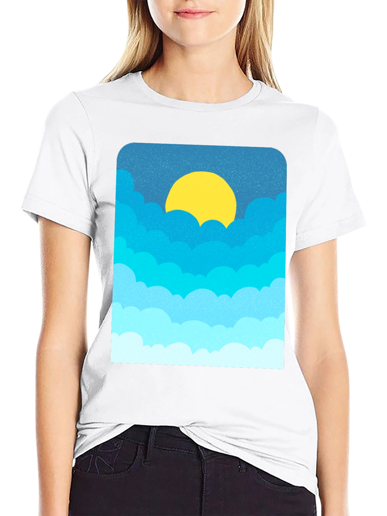 Cloudscape Graphic Tee - Black Cotton Blend
