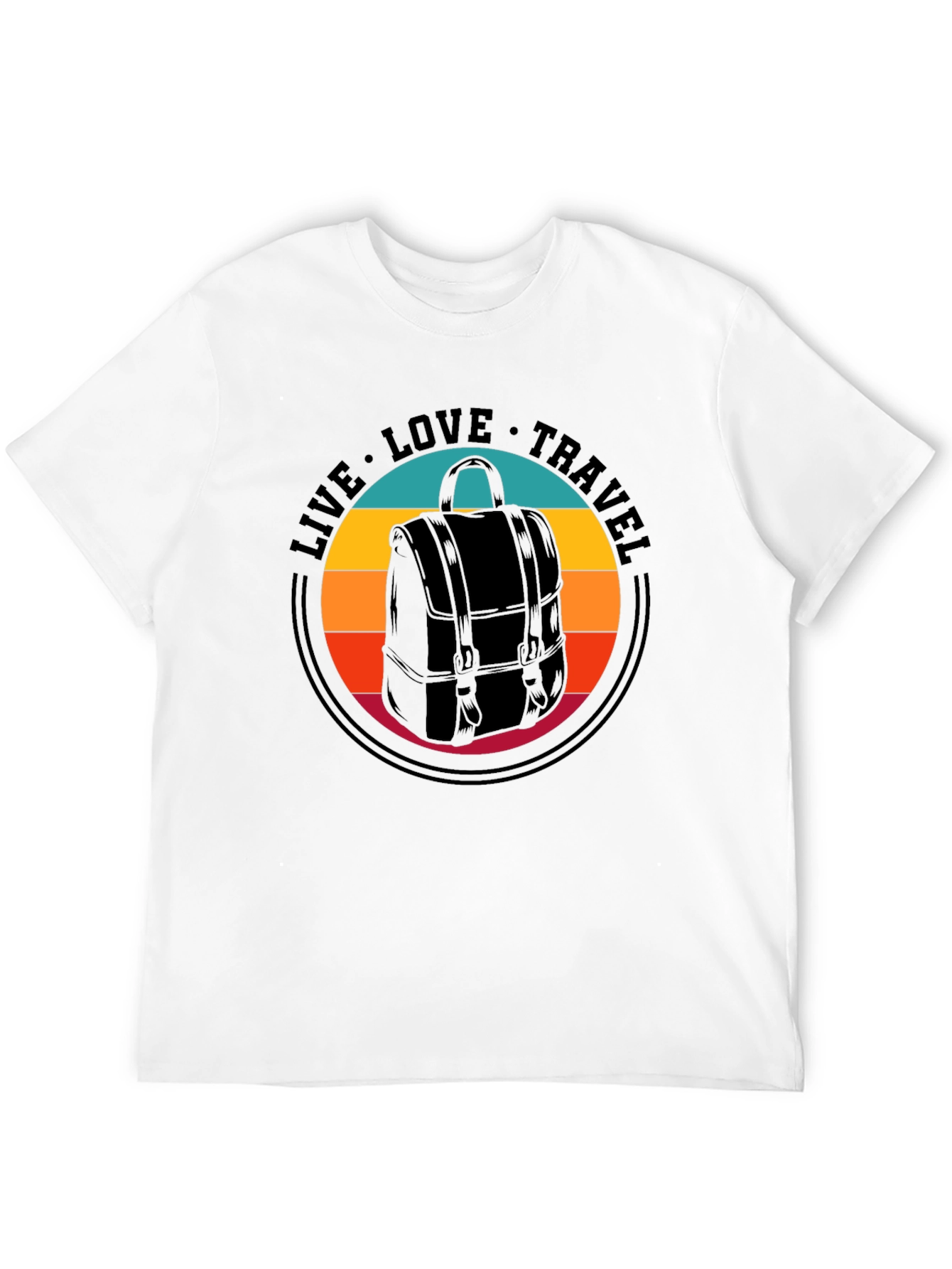 Live Love Travel Backpack Graphic T-Shirt