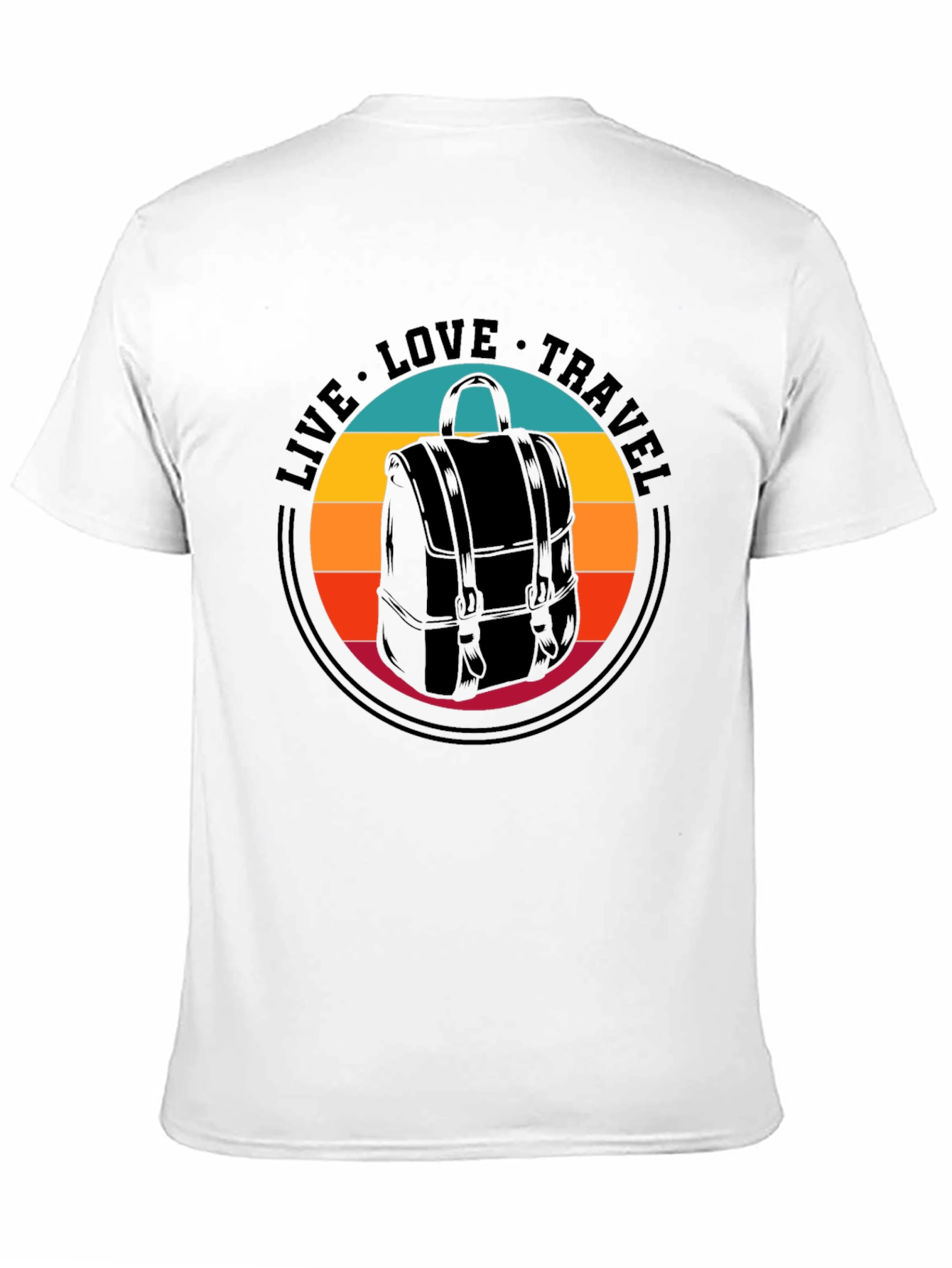 Live Love Travel Backpack Graphic T-Shirt