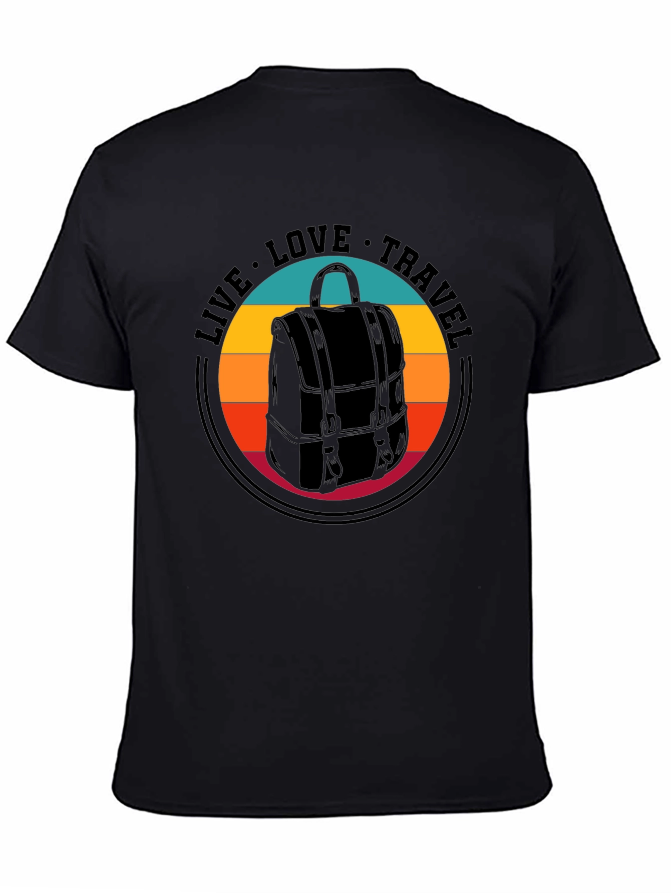 Live Love Travel Backpack Graphic T-Shirt