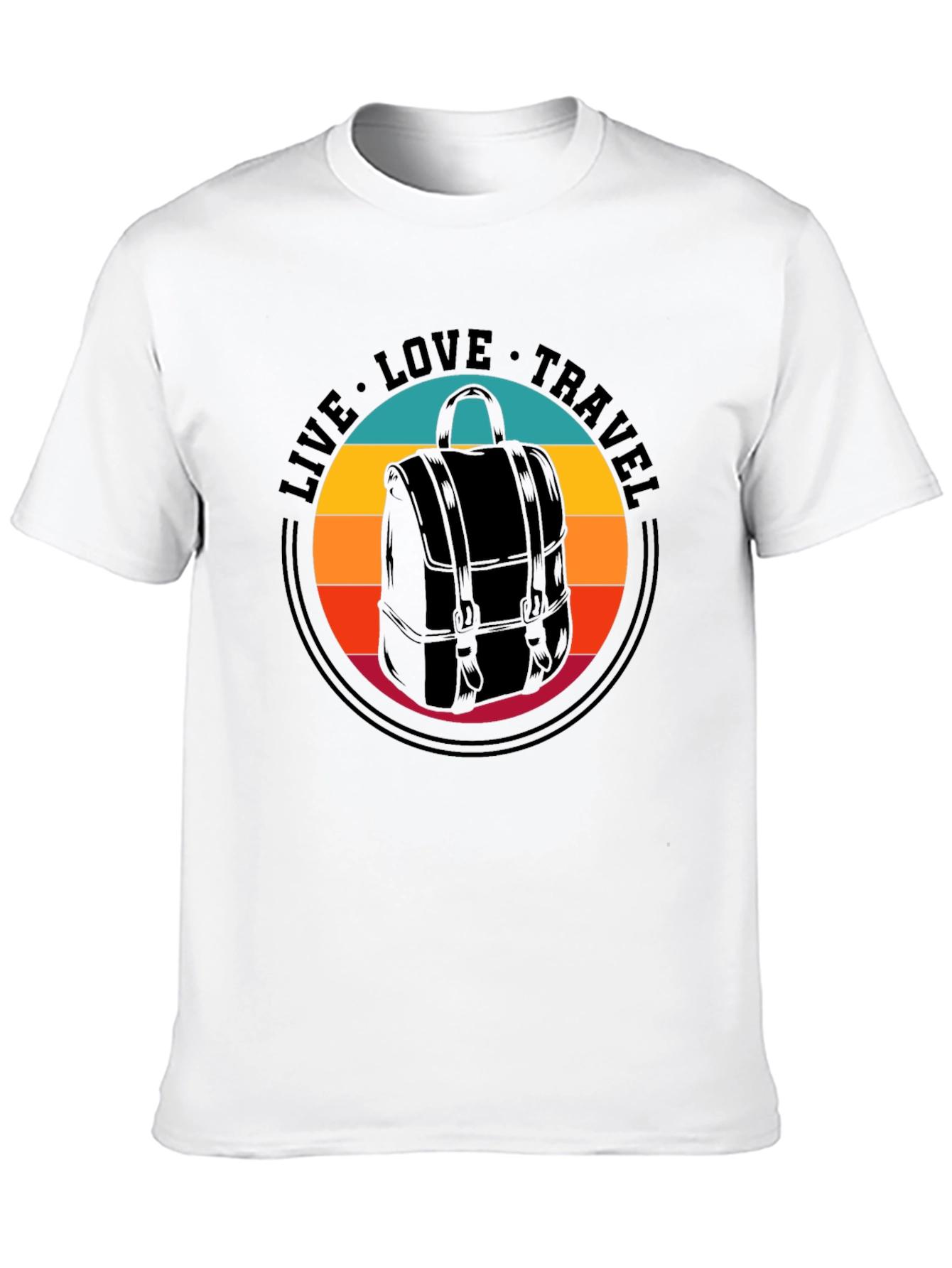Live Love Travel Backpack Graphic T-Shirt