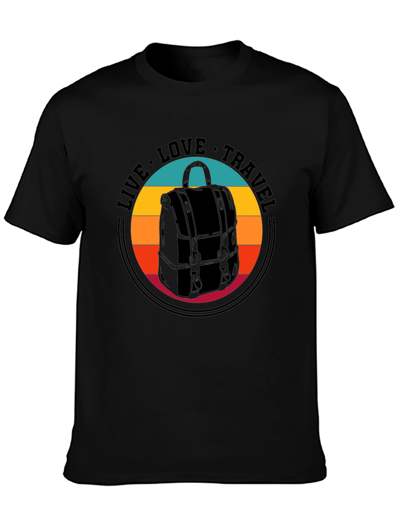 Live Love Travel Backpack Graphic T-Shirt
