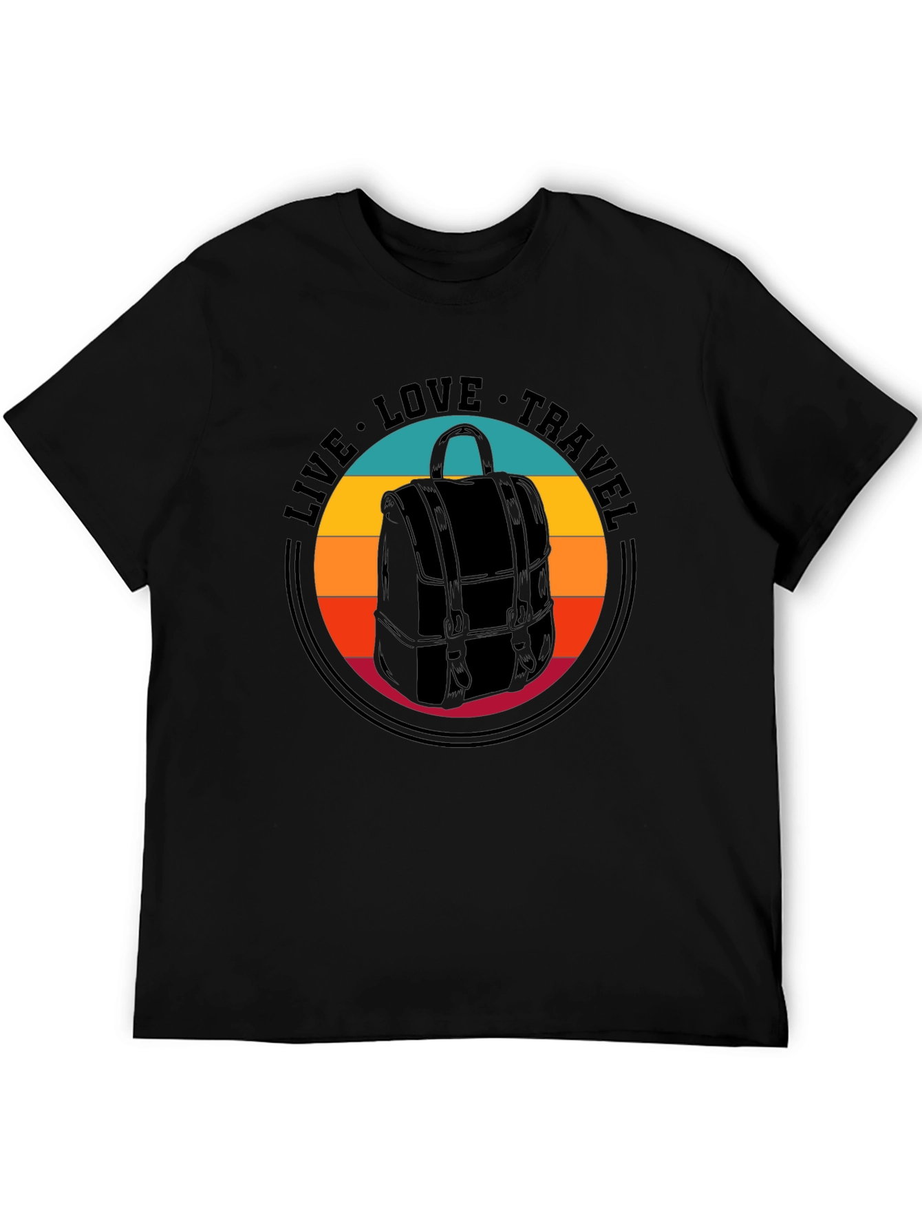 Live Love Travel Backpack Graphic T-Shirt