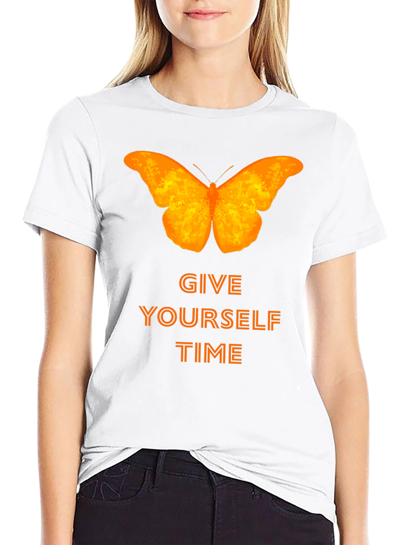 Butterfly Graphic T-Shirt: Give Yourself Time