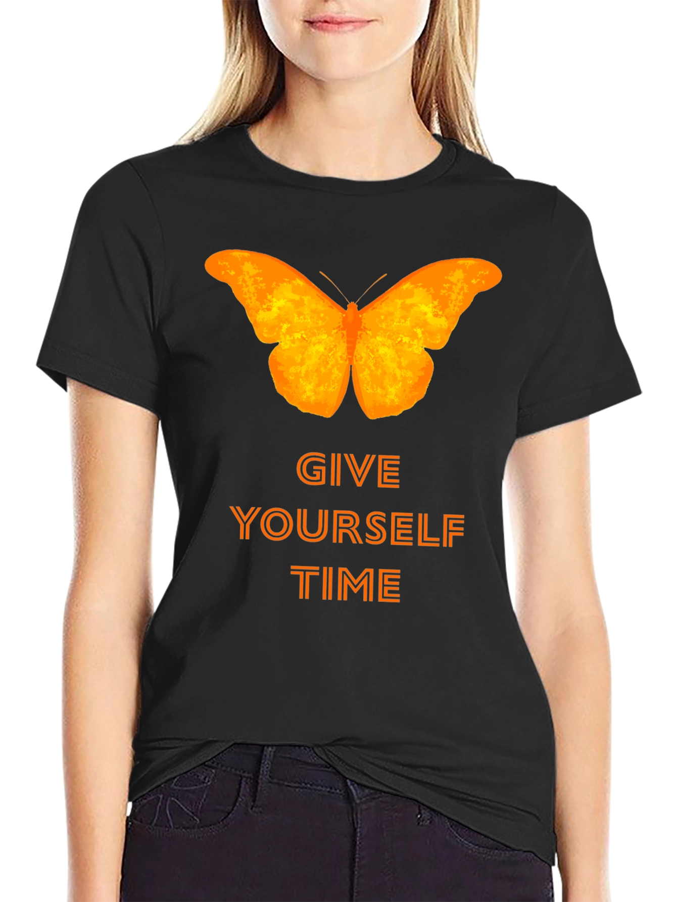 Butterfly Graphic T-Shirt: Give Yourself Time