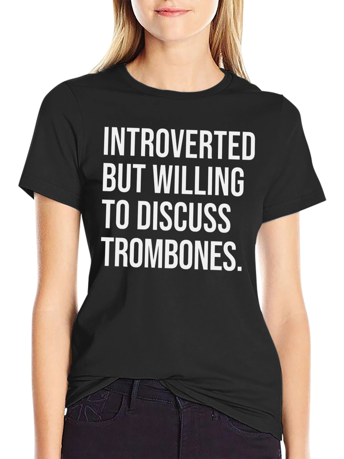 Introverted Trombone Enthusiast T-Shirt - Black