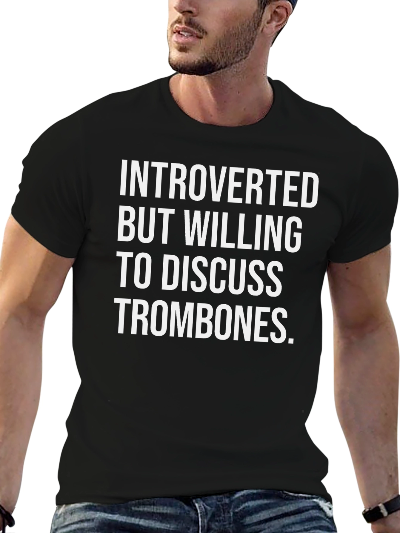 Introverted Trombone Enthusiast T-Shirt - Black