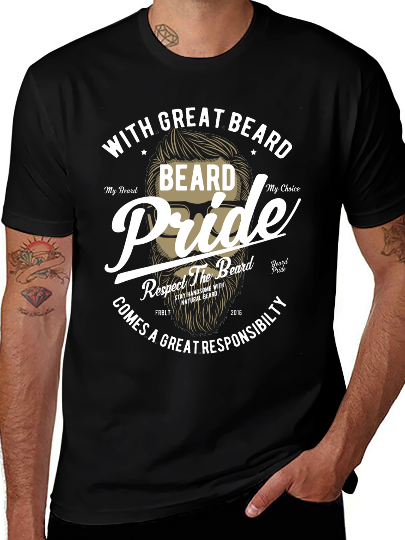 Beard Pride Graphic T-Shirt - Great Beard Responsibility