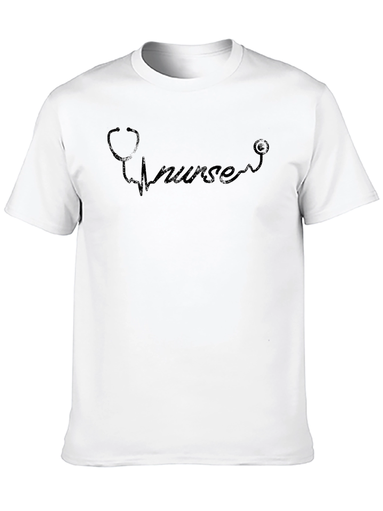 Nurse Stethoscope T-Shirt - Black Cotton Tee
