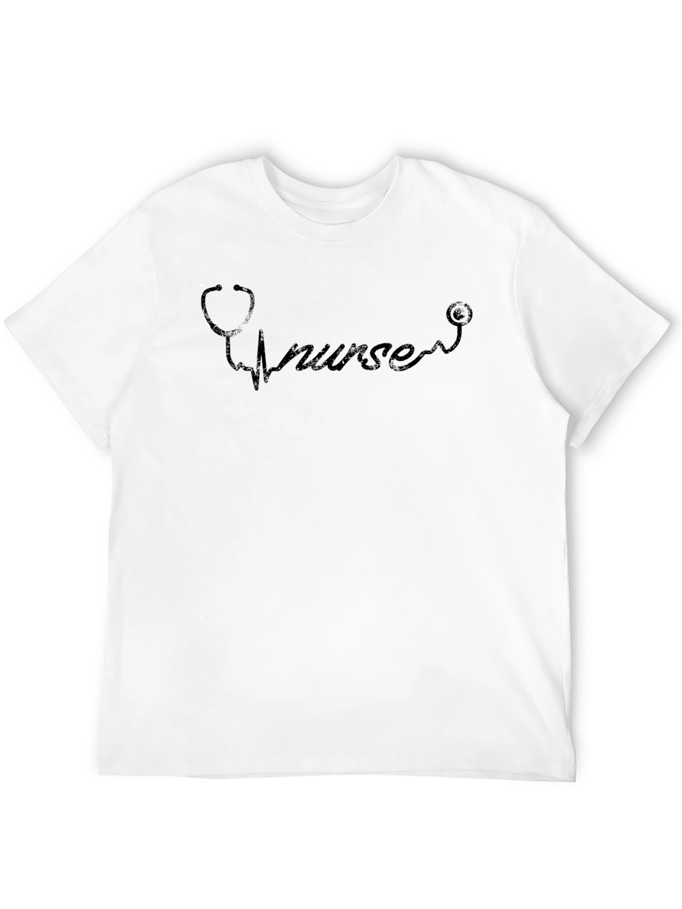 Nurse Stethoscope T-Shirt - Black Cotton Tee