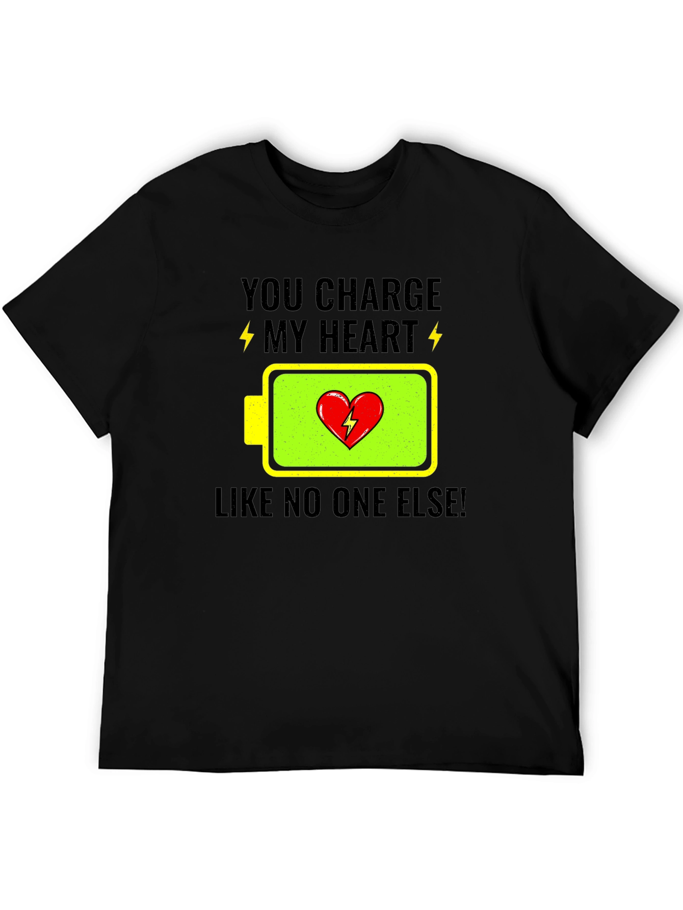 You Charge My Heart Graphic Tee - Black T-Shirt