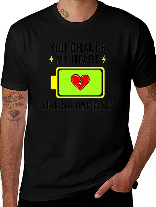 You Charge My Heart Graphic Tee - Black T-Shirt
