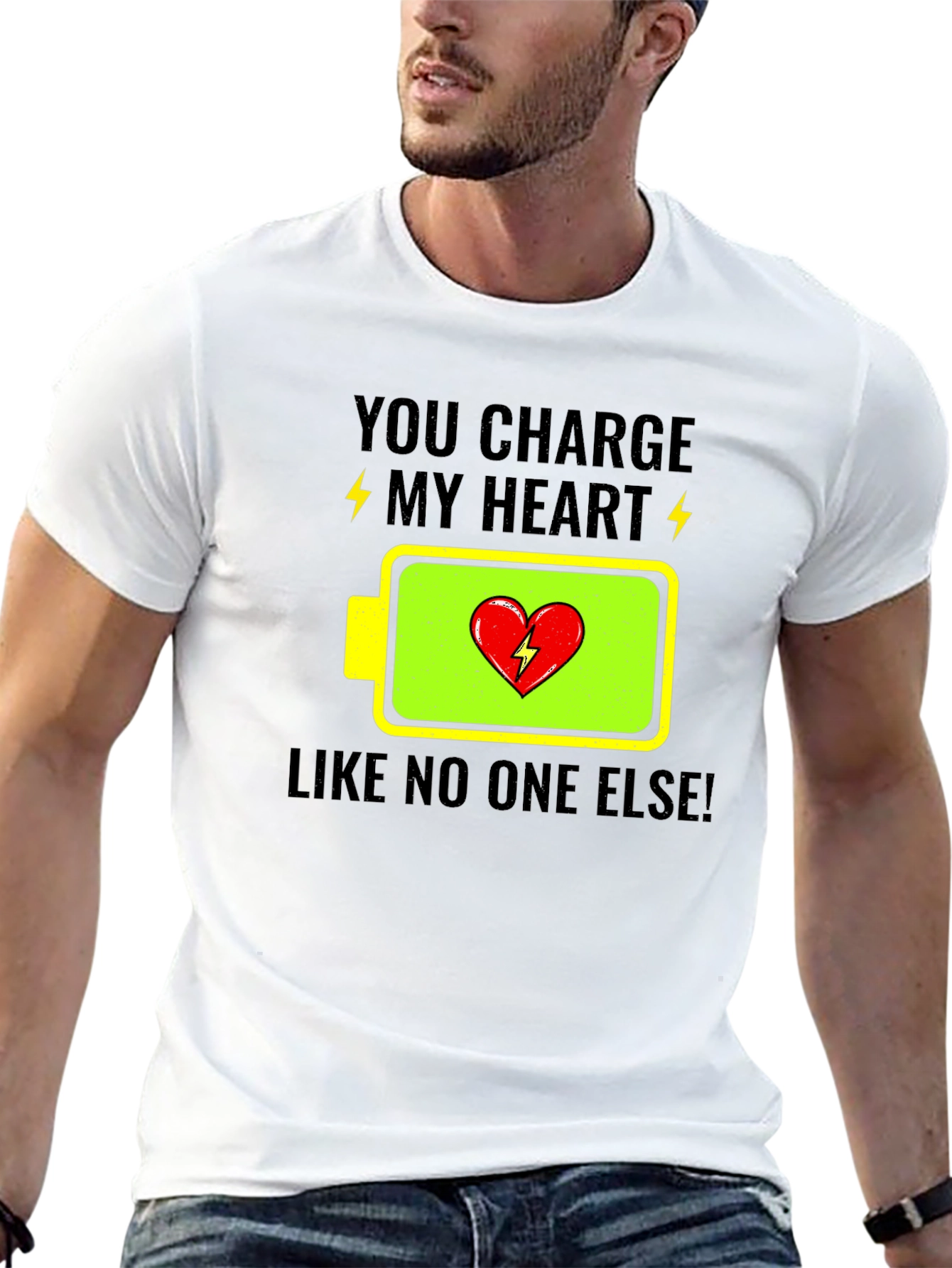 You Charge My Heart Graphic Tee - Black T-Shirt